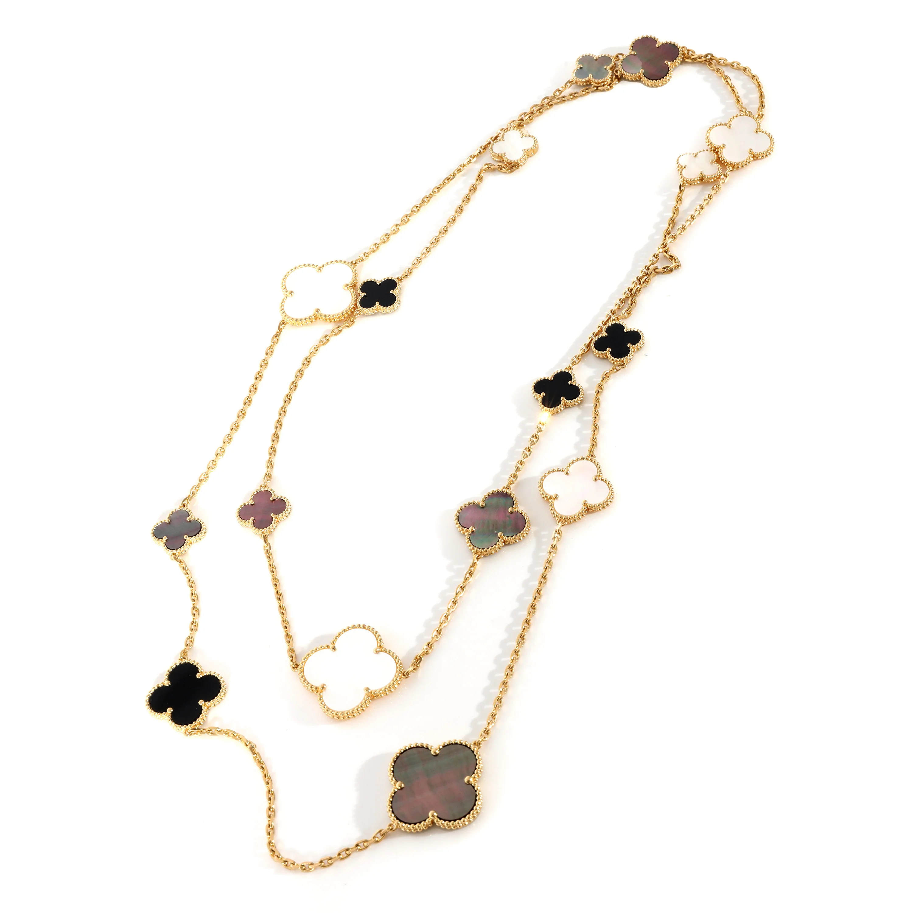 Van Cleef & Arpels Magic Alhambra Mother of Pearl Long Necklace, 18K Yellow Gold - Image 2
