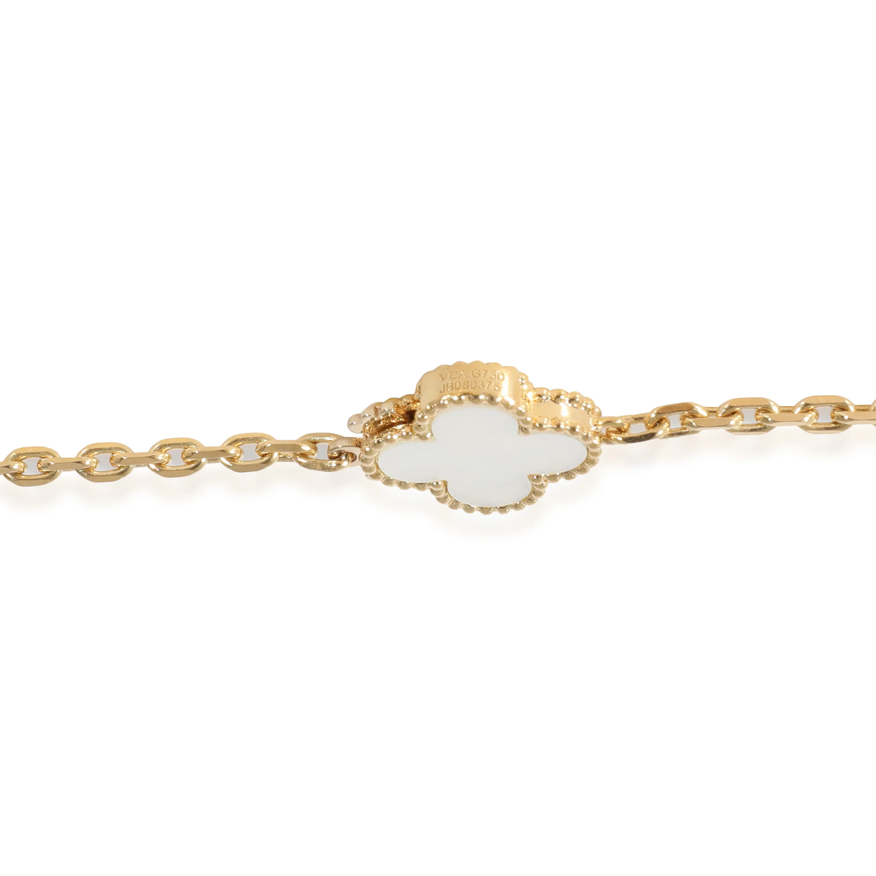 Van Cleef & Arpels Magic Alhambra Mother of Pearl Long Necklace, 18K Yellow Gold - Image 3