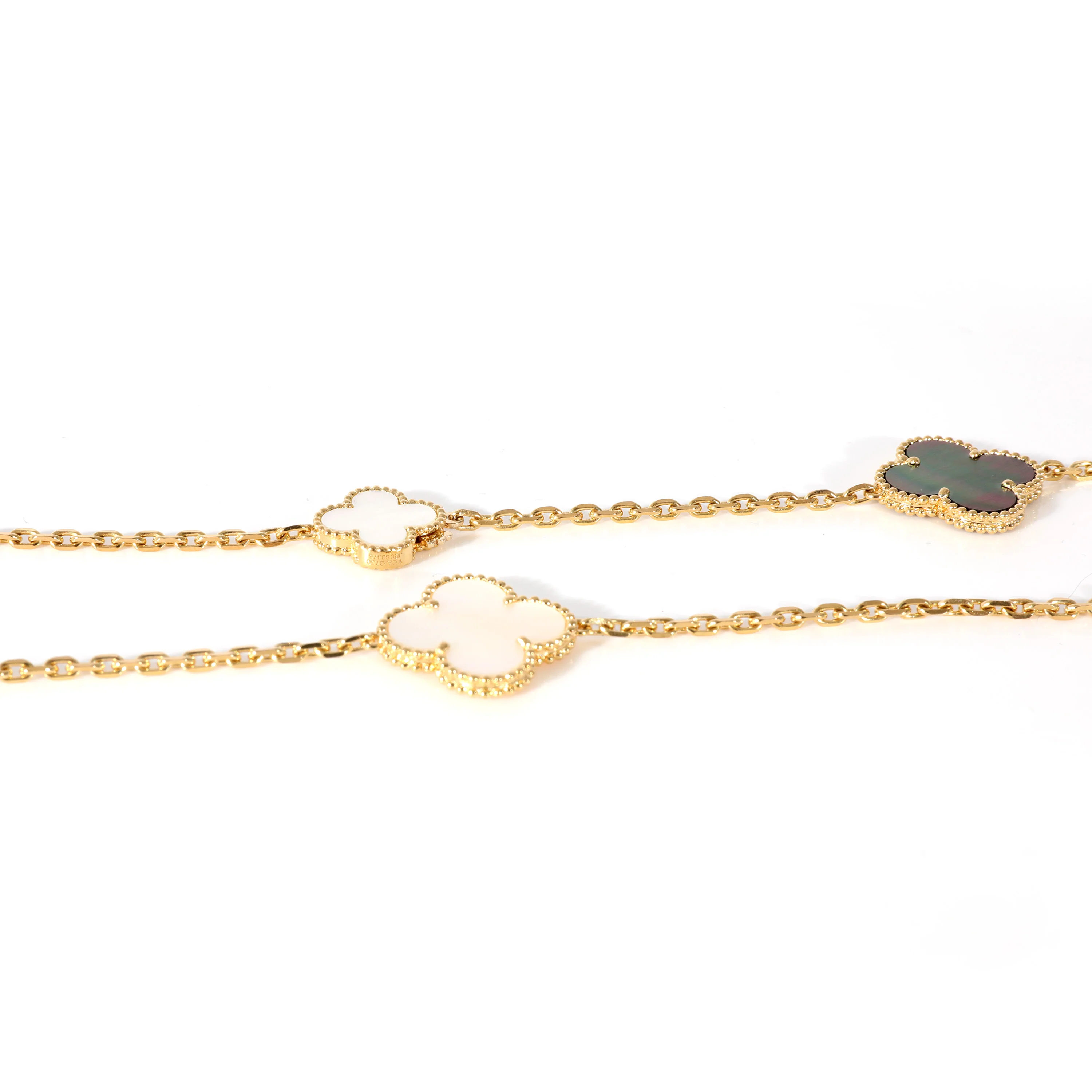 Van Cleef & Arpels Magic Alhambra Mother of Pearl Long Necklace, 18K Yellow Gold - Image 4