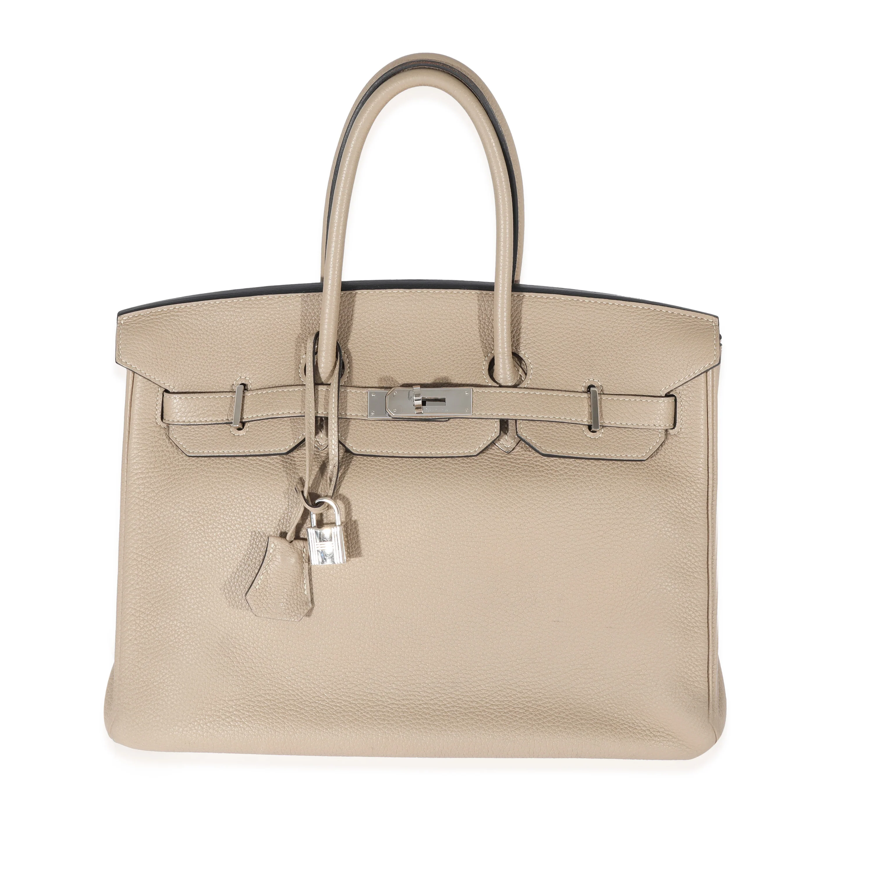 Hermes Gris Tourterelle Clemence Birkin 35 PHW