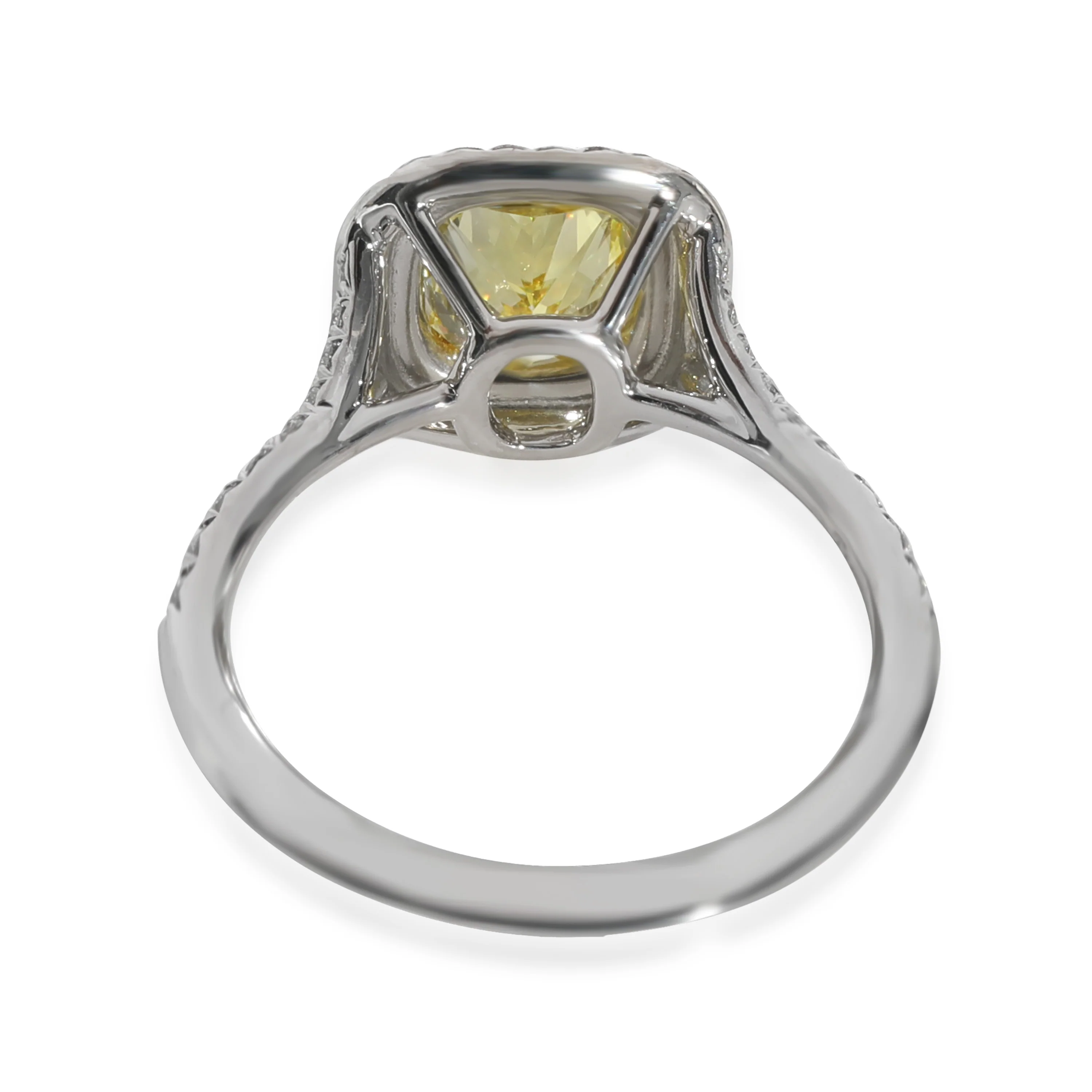 Soleste Yellow Diamond Engagement Ring in 18k Gold & Platinum 1.98 - Image 4