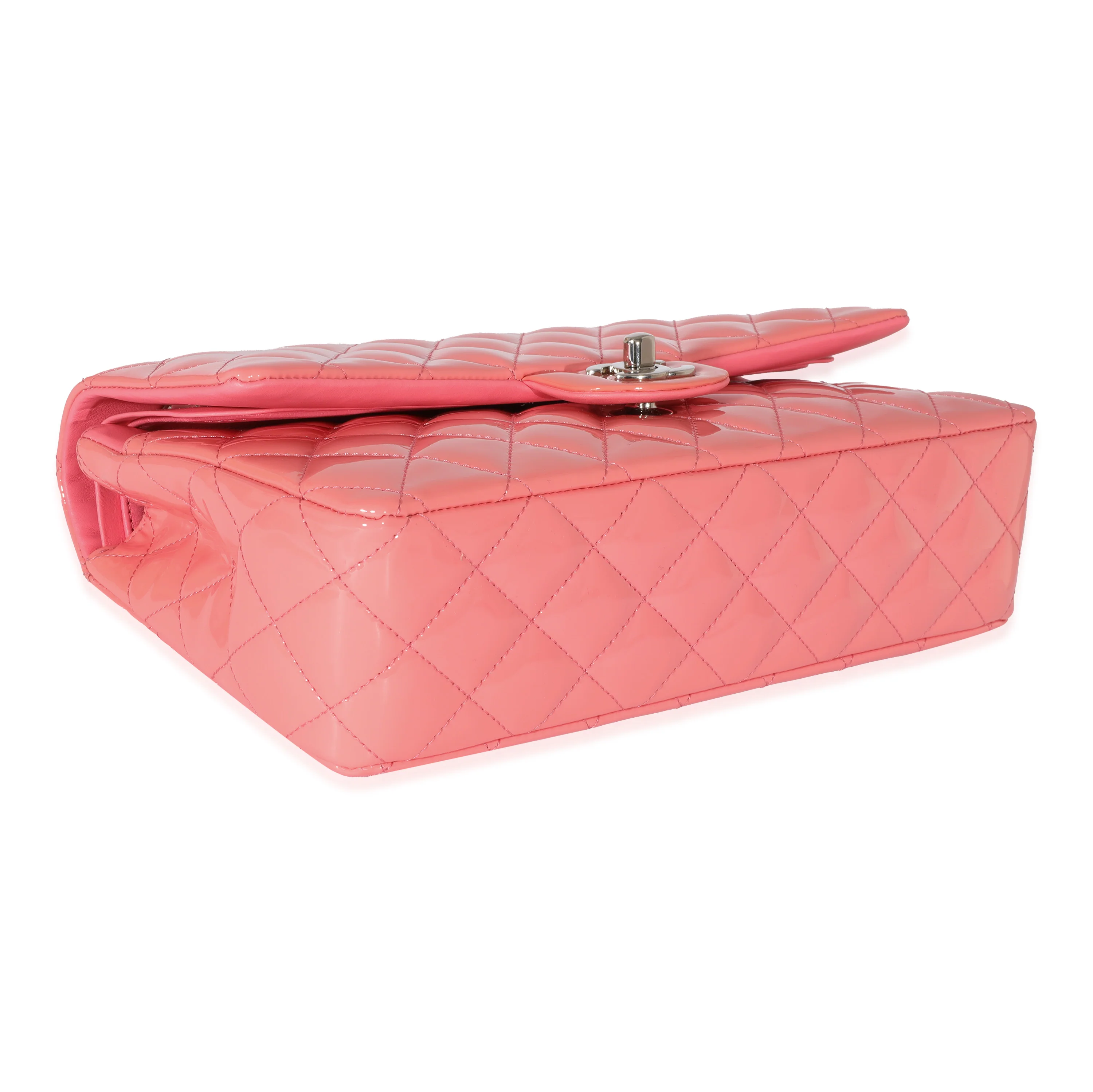 Pink Patent Medium Classic Double Flap Bag - Image 6