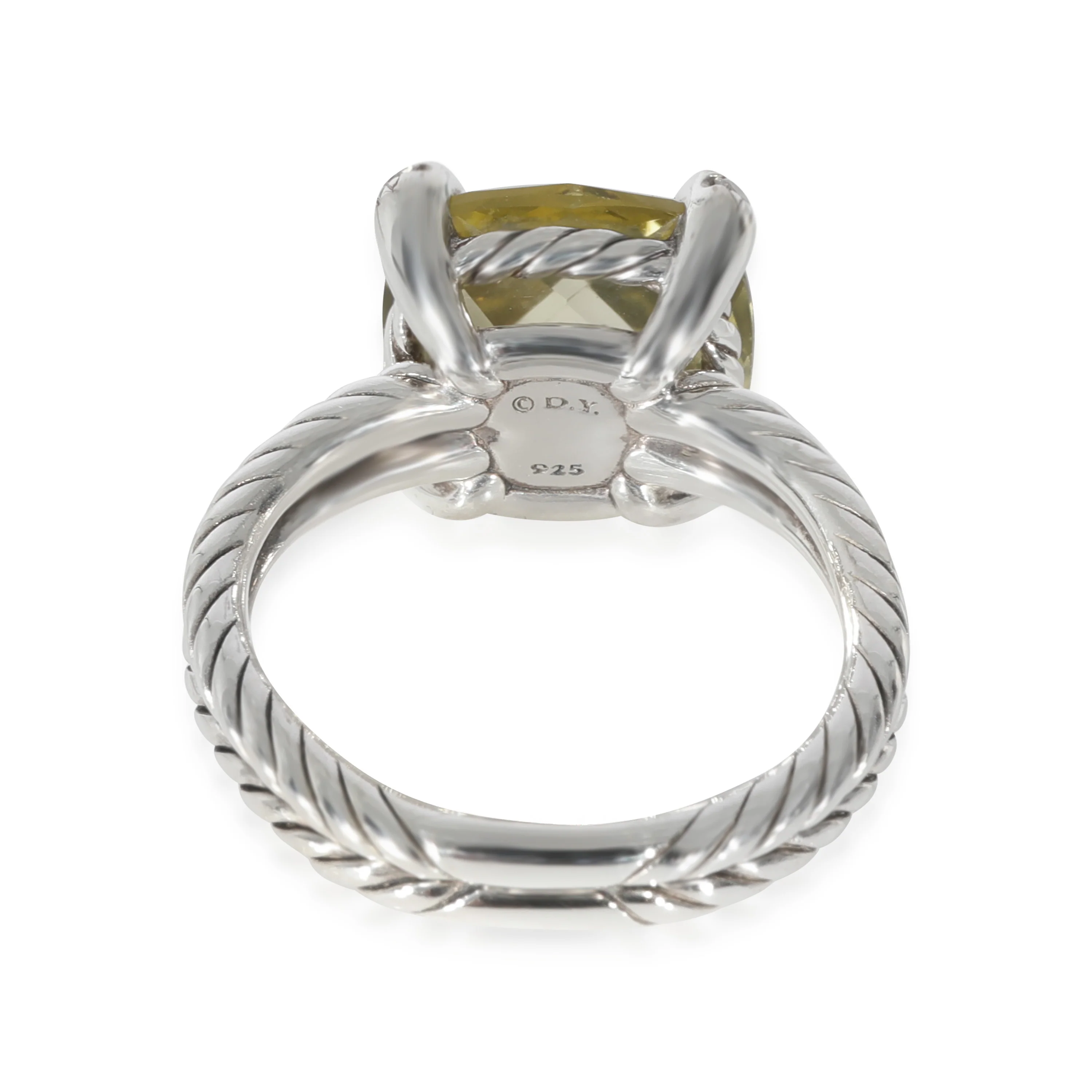 David Yurman Chatelaine Prasiolite Diamond Ring in Sterling Silver 0.05 CTW - Image 4