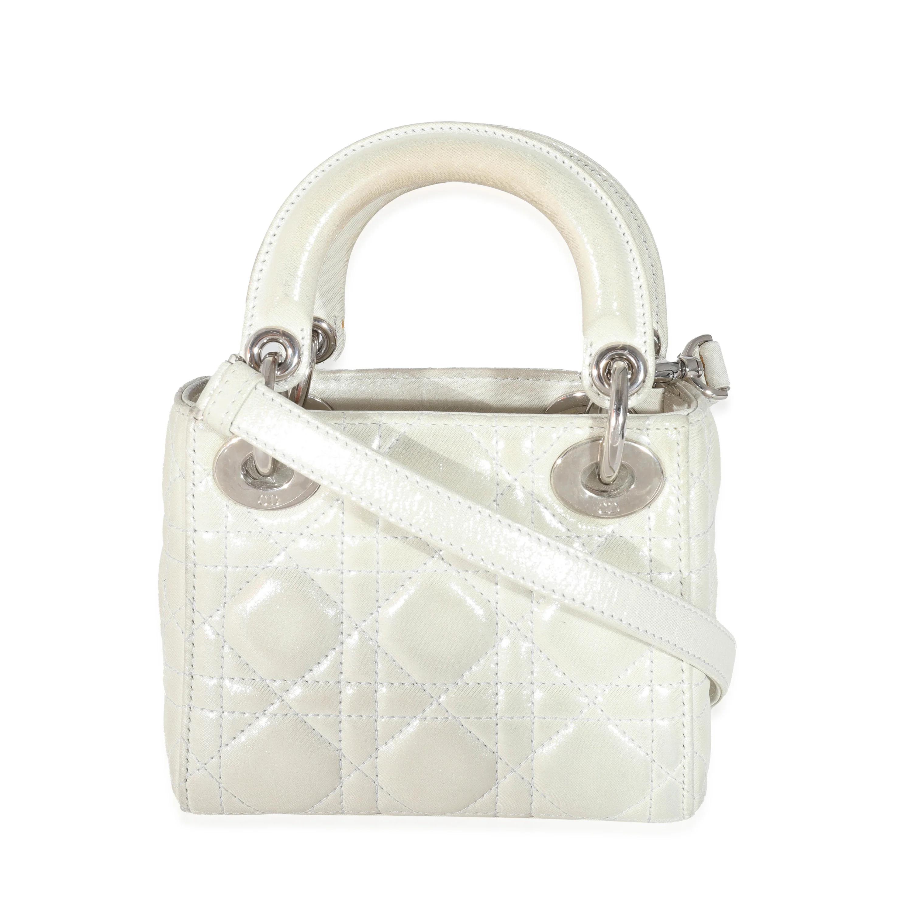 Christian Dior Metallic Pearl Nubuck Micro Lady Dior - Image 3
