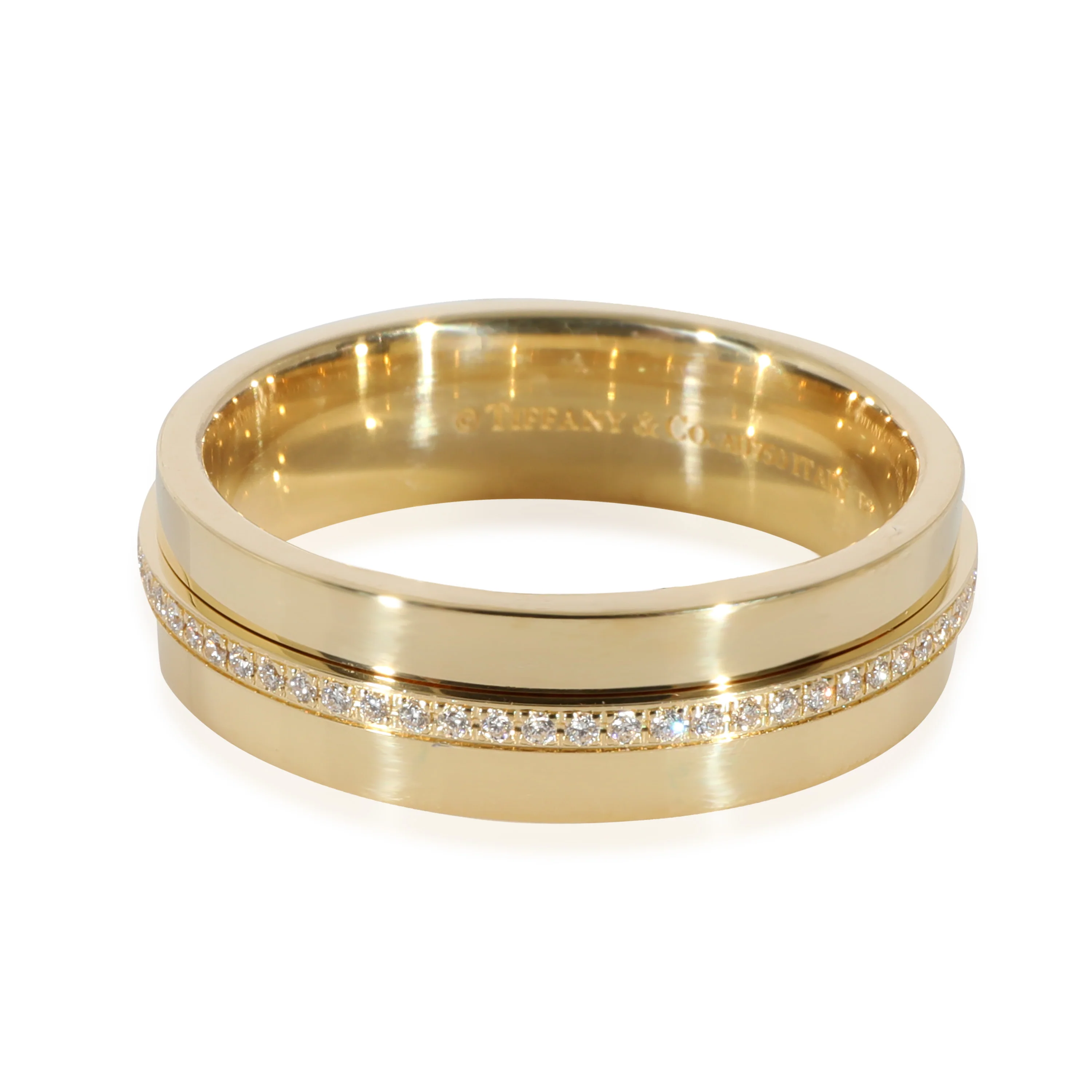 Tiffany & Co. Tiffany T Wide Diamond Ring in 18k Yellow Gold 0.12 CTW - Image 2