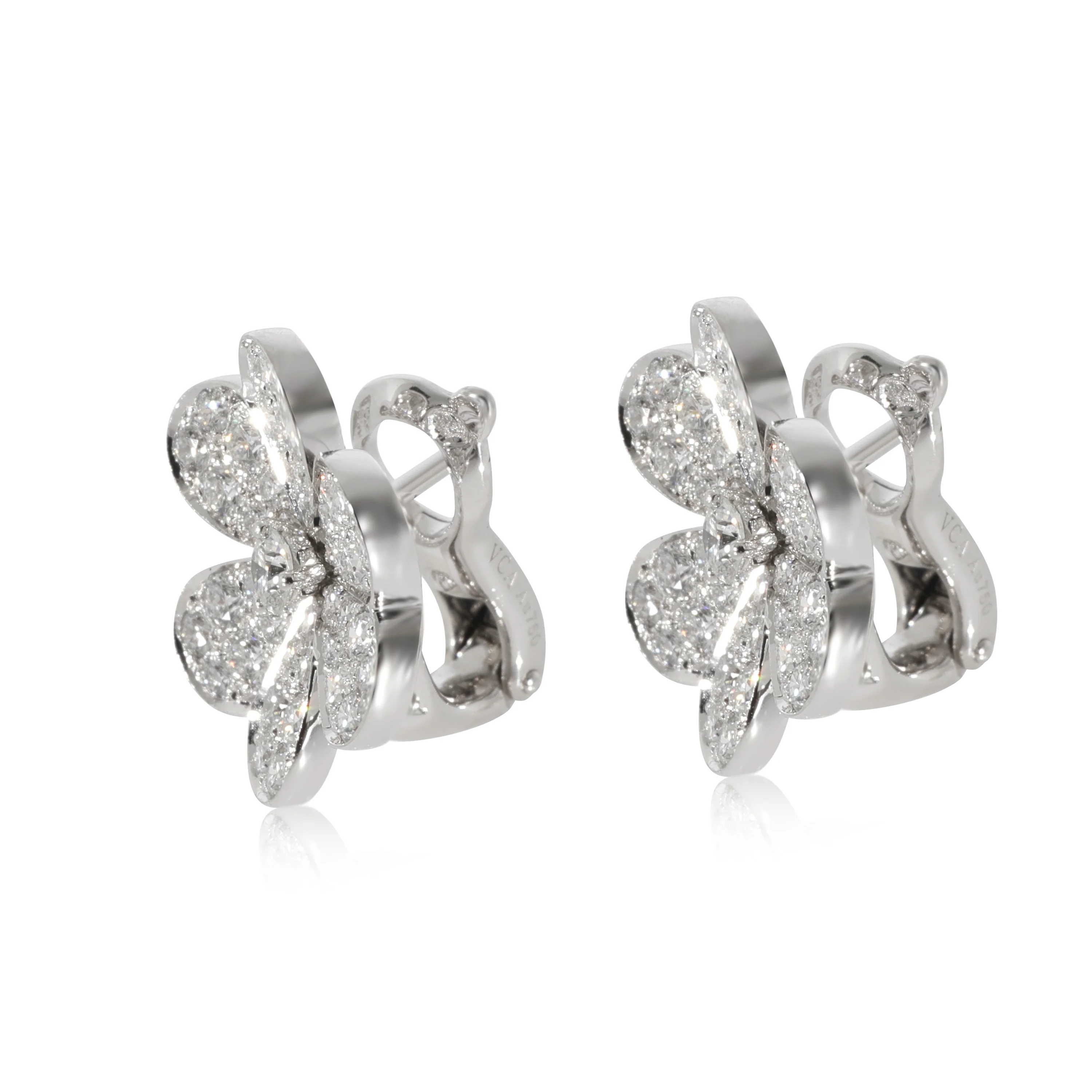 Van Cleef & Arpels Frivole Earrings in 18K White Gold Small Model, 1.61 CTW - Image 2
