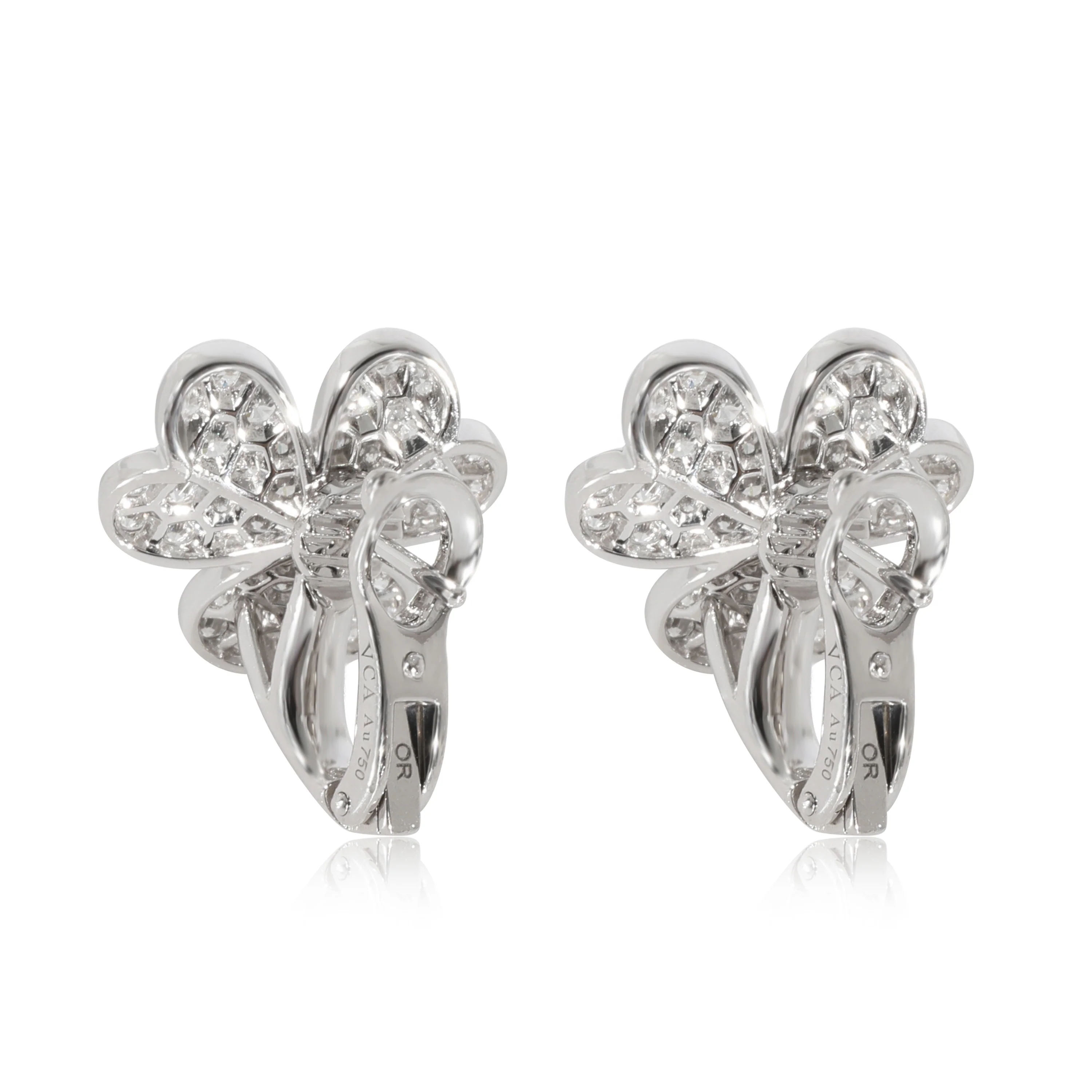 Van Cleef & Arpels Frivole Earrings in 18K White Gold Small Model, 1.61 CTW - Image 3