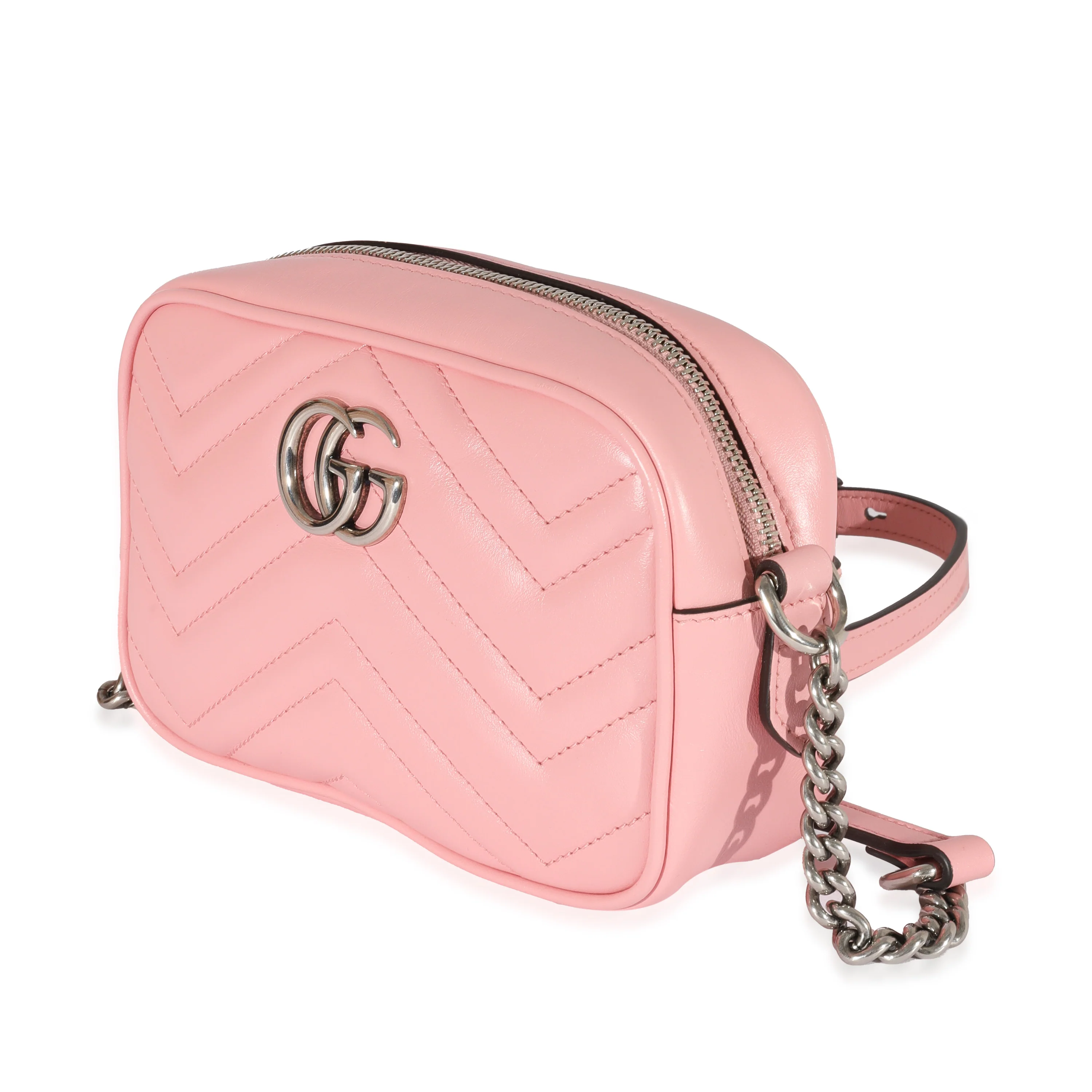 Gucci Pink Leather Mini GG Marmont Bag - Image 2
