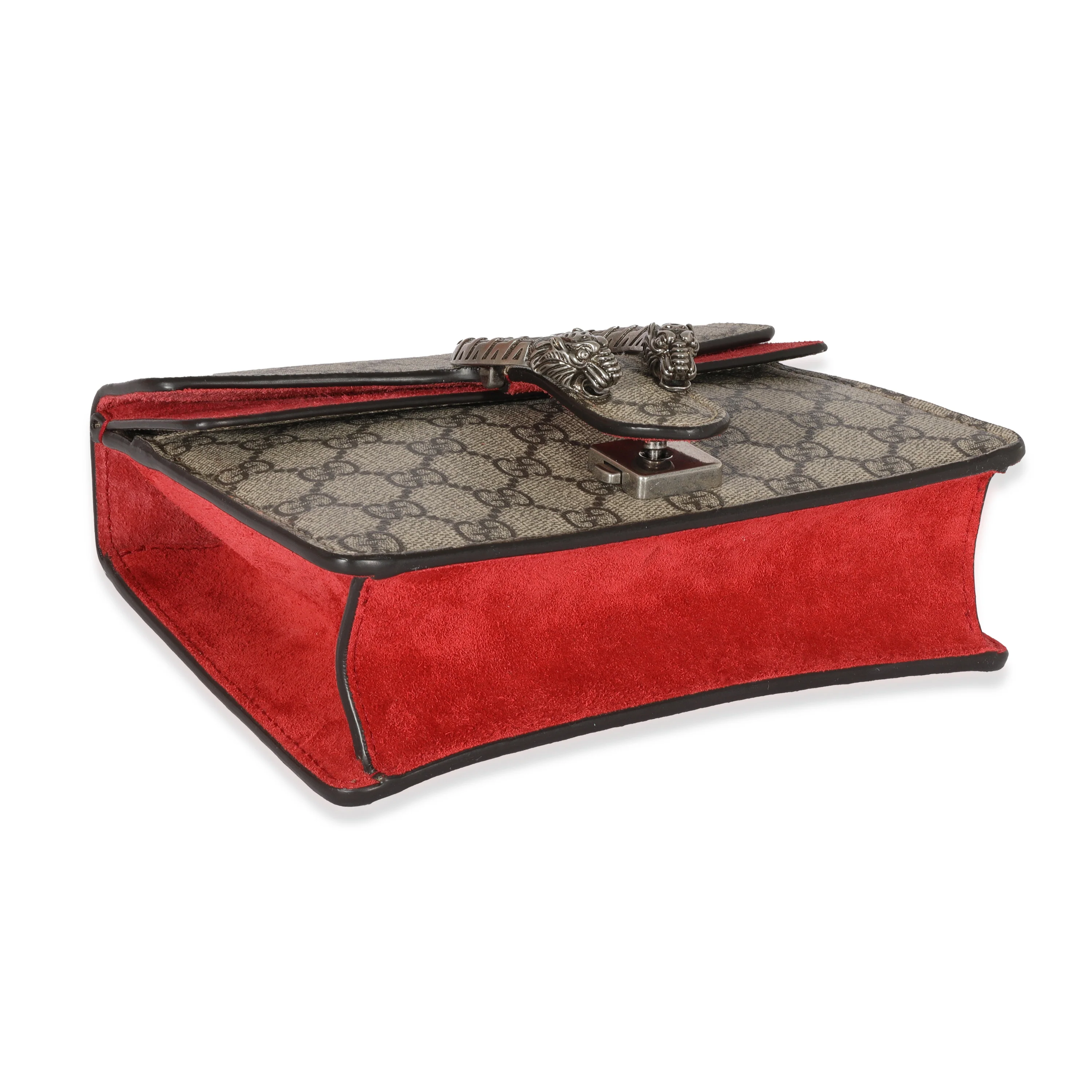 Gucci Red Suede GG Supreme Mini Dionysus - Image 6