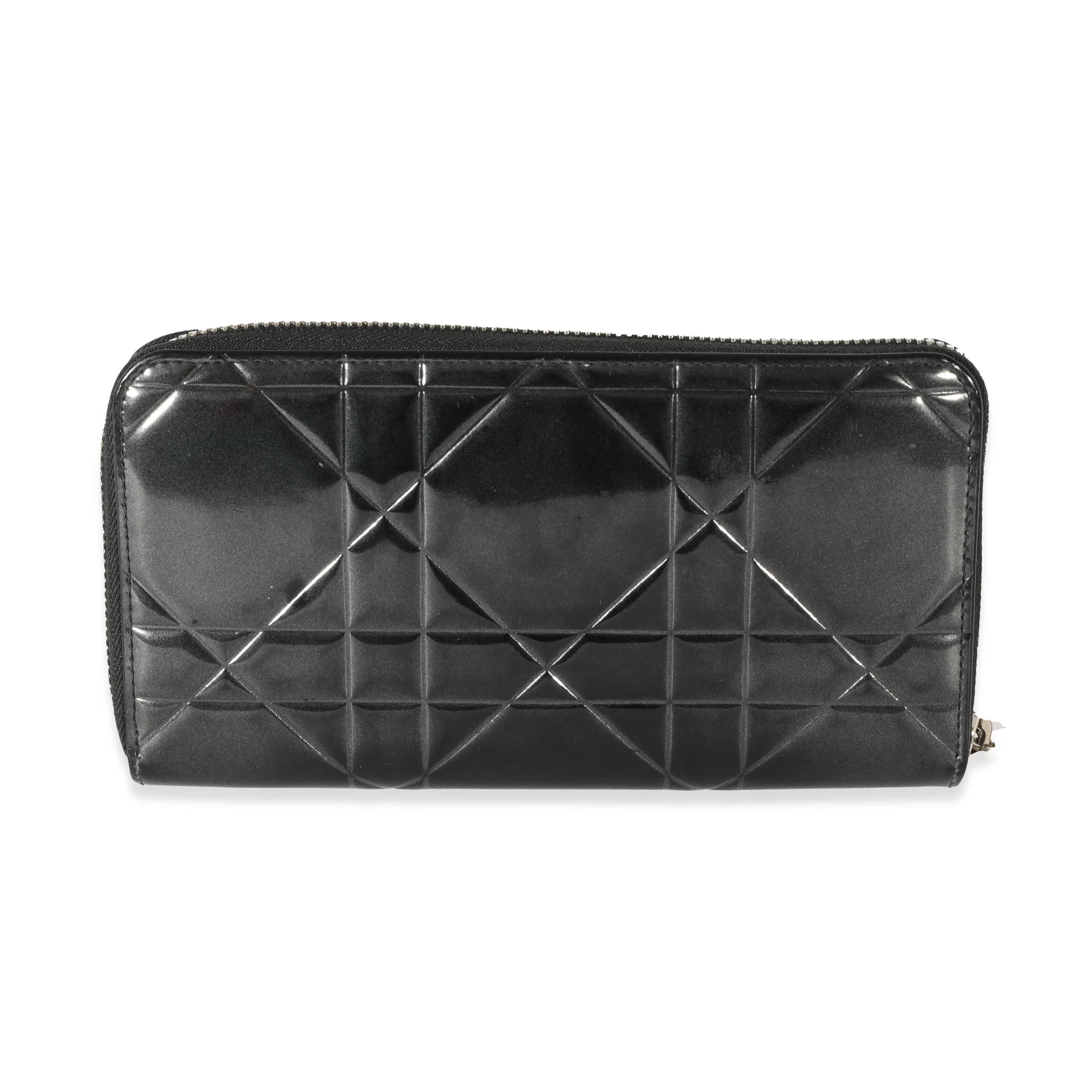 Christian Dior Black Patent Large Cannage Continental Wallet - Image 3