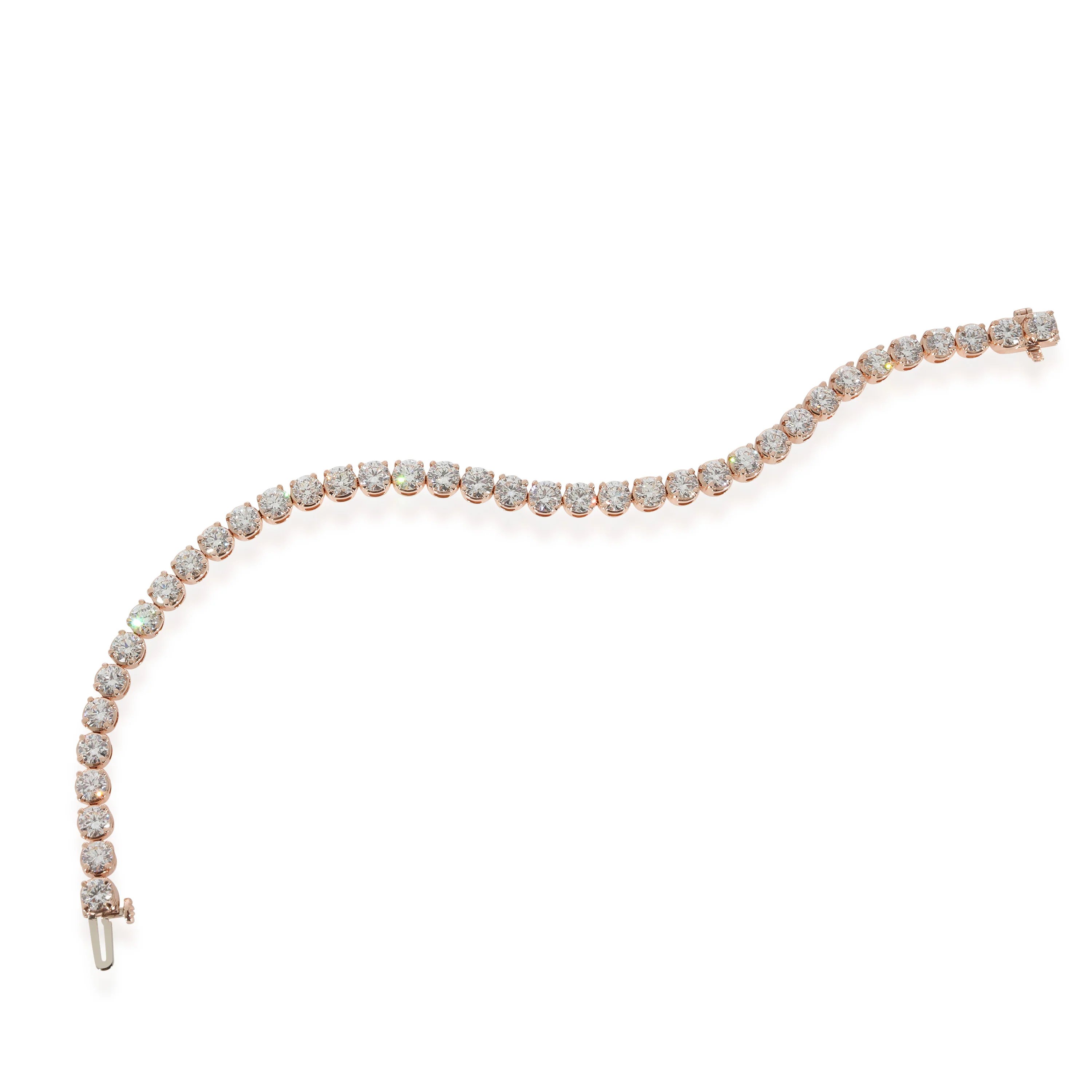 James Allen Round F-G/VS1-VS2 Diamond Tennis Bracelet in 14K Rose Gold 10/1 Ctw - Image 2