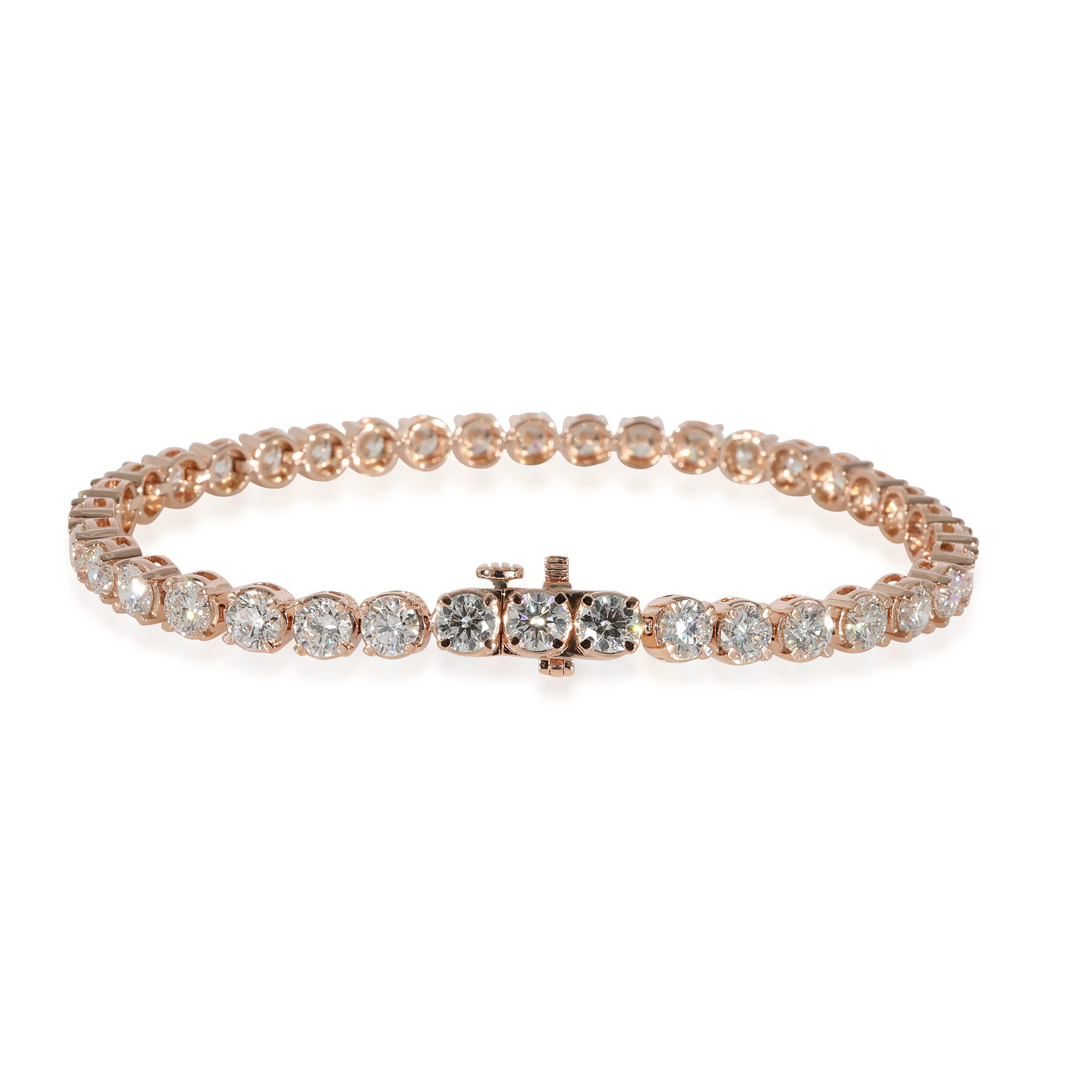 James Allen Round F-G/VS1-VS2 Diamond Tennis Bracelet in 14K Rose Gold 10/1 Ctw - Image 3