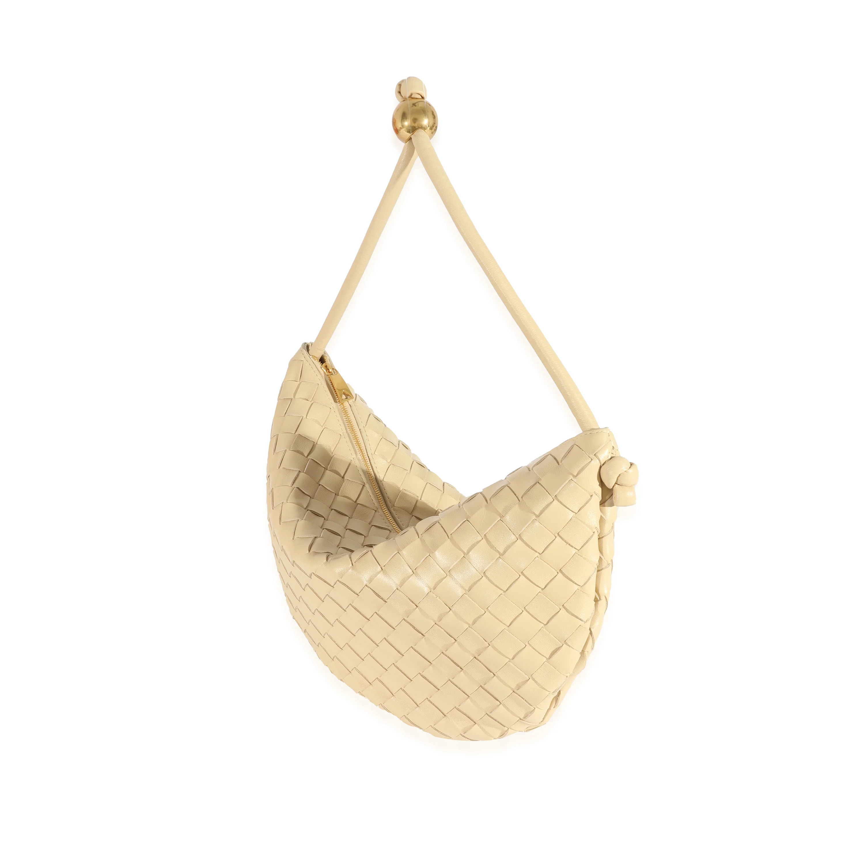 Bottega Veneta Beige Intrecciato Half Moon Bag - Image 2