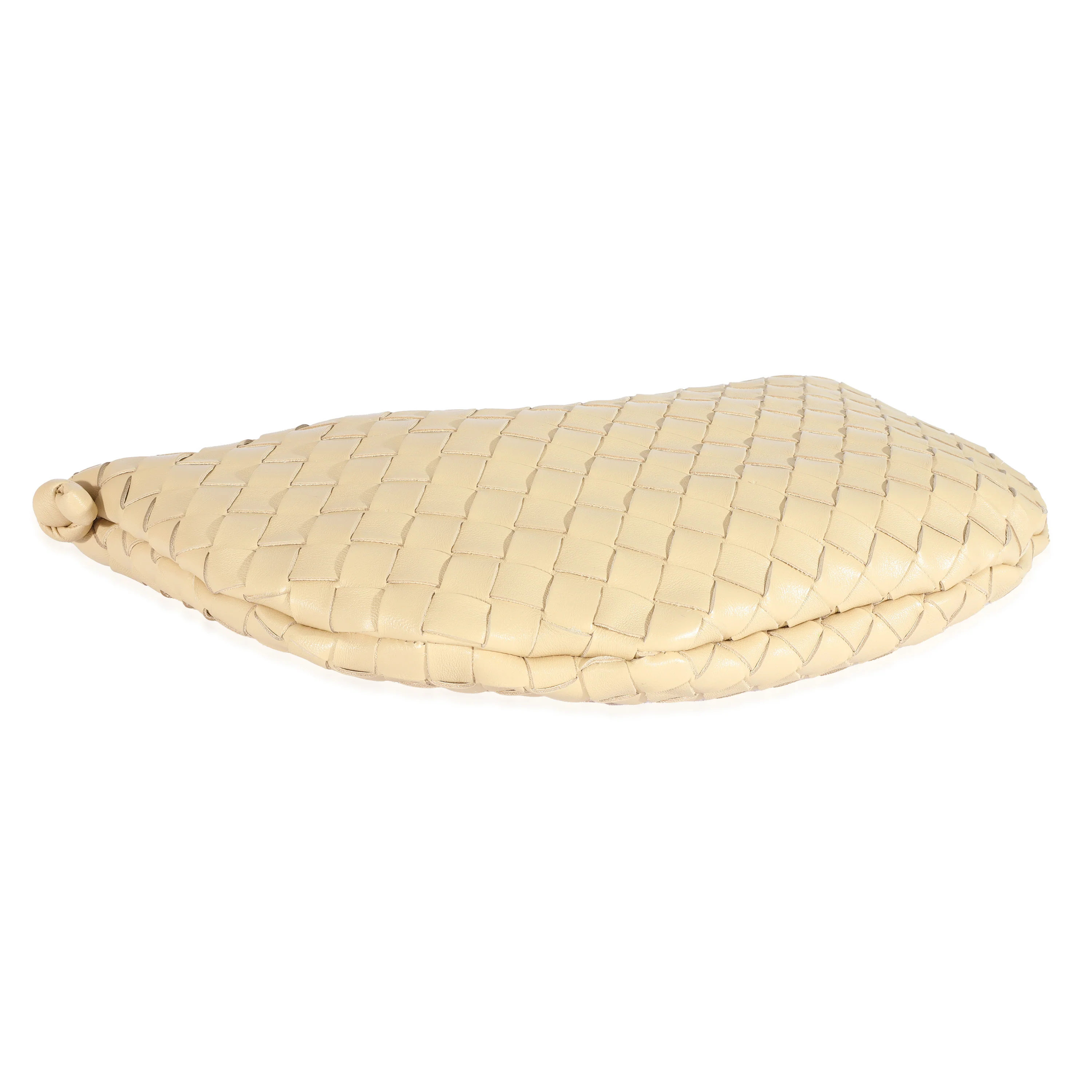 Bottega Veneta Beige Intrecciato Half Moon Bag - Image 6