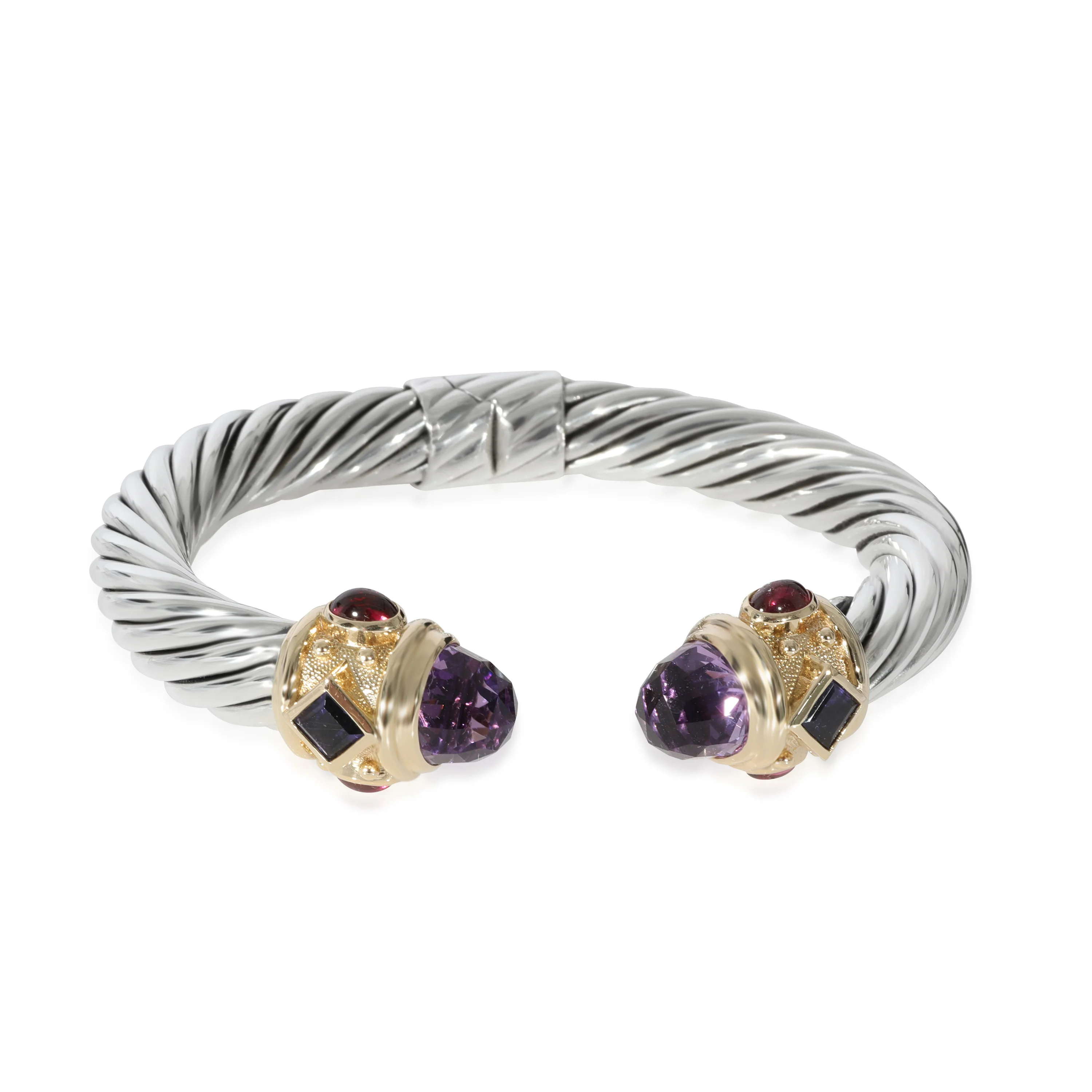 David Yurman Renaissance Bracelet With Amethyst in Yellow Gold/Sterling Silver