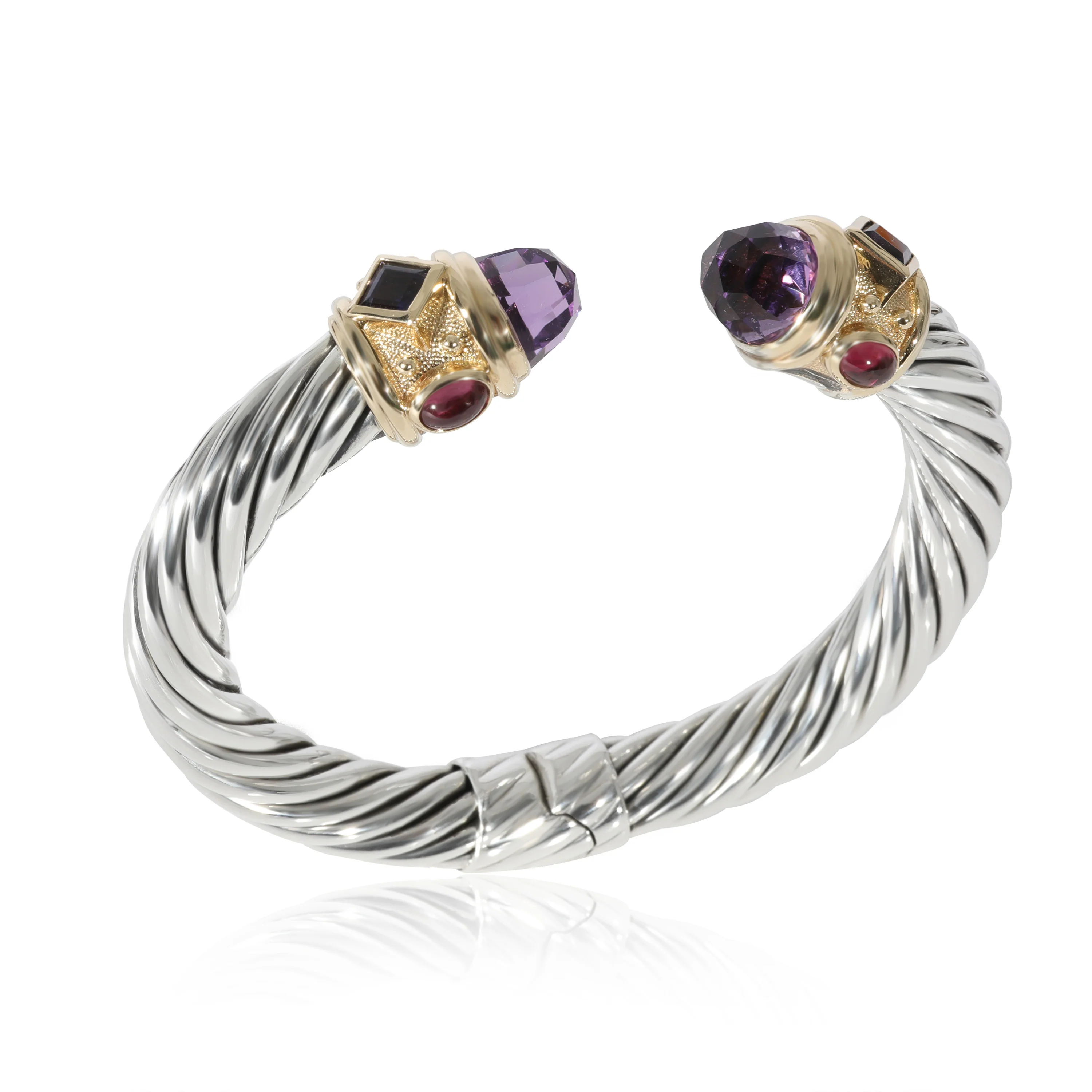 David Yurman Renaissance Bracelet With Amethyst in Yellow Gold/Sterling Silver - Image 4