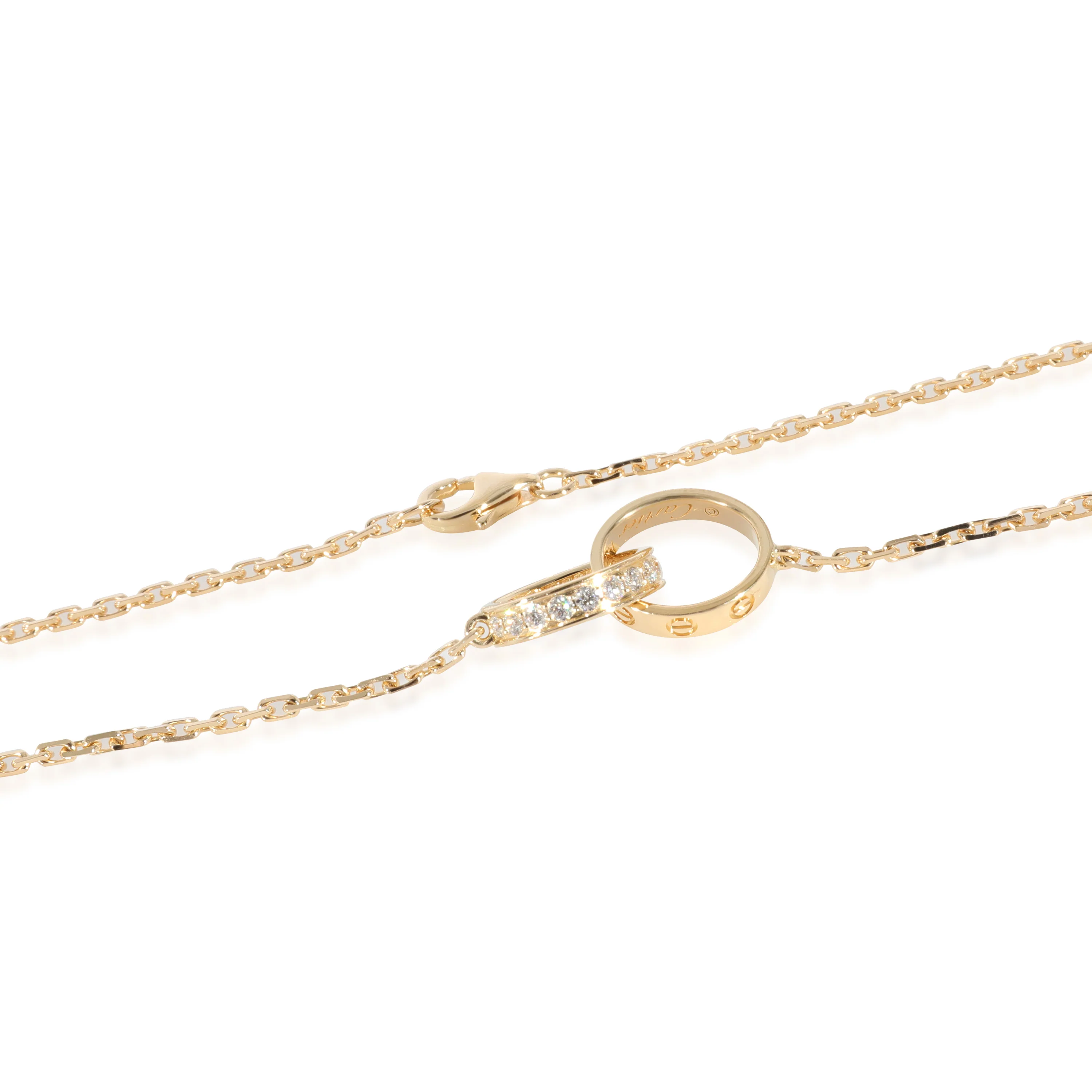 Cartier Interlocking Circle Love Necklace With Diamonds 0.22 CTW - Image 3