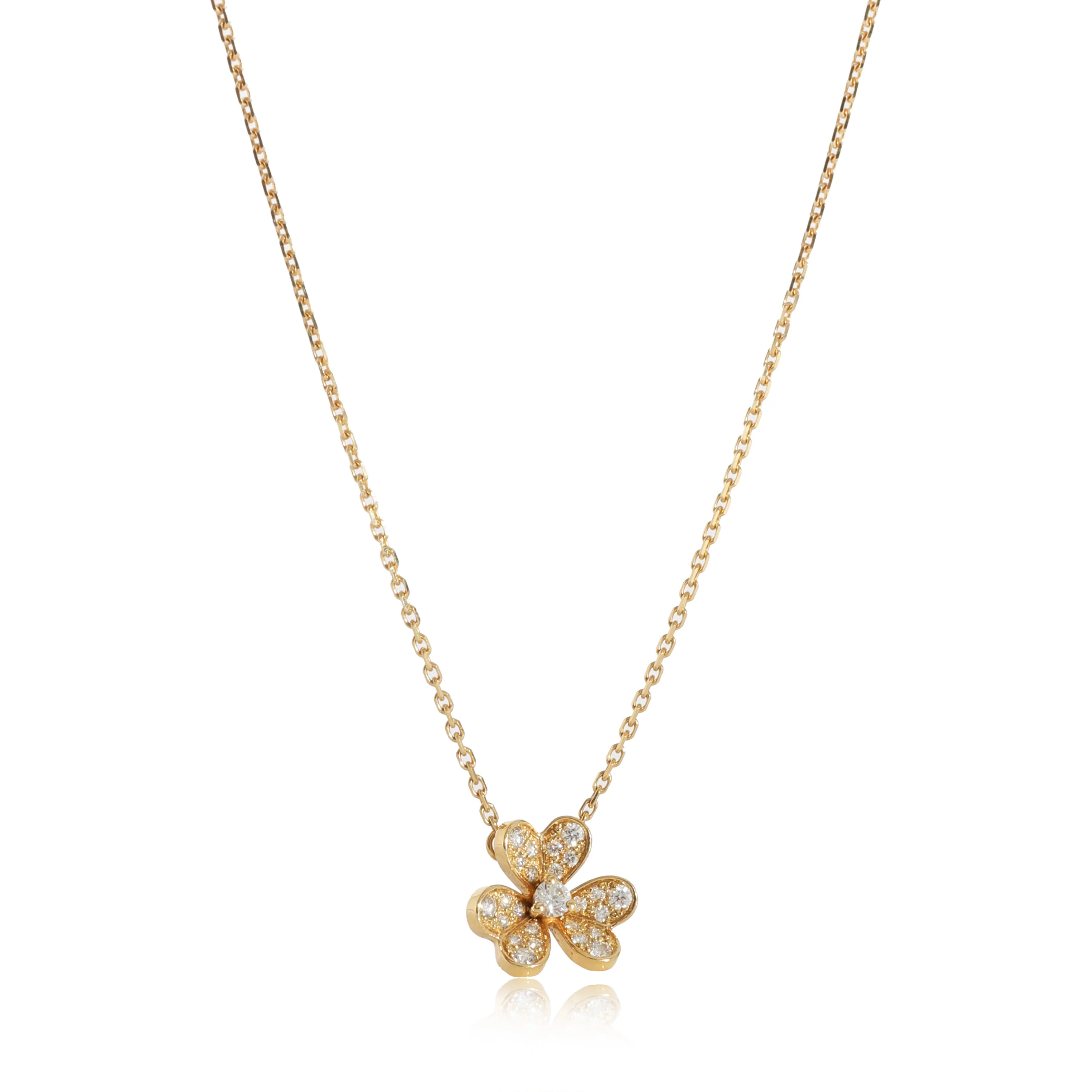 Van Cleef & Arpels Frivole Diamond Pendant in 18k Yellow Gold 0.21 CTW