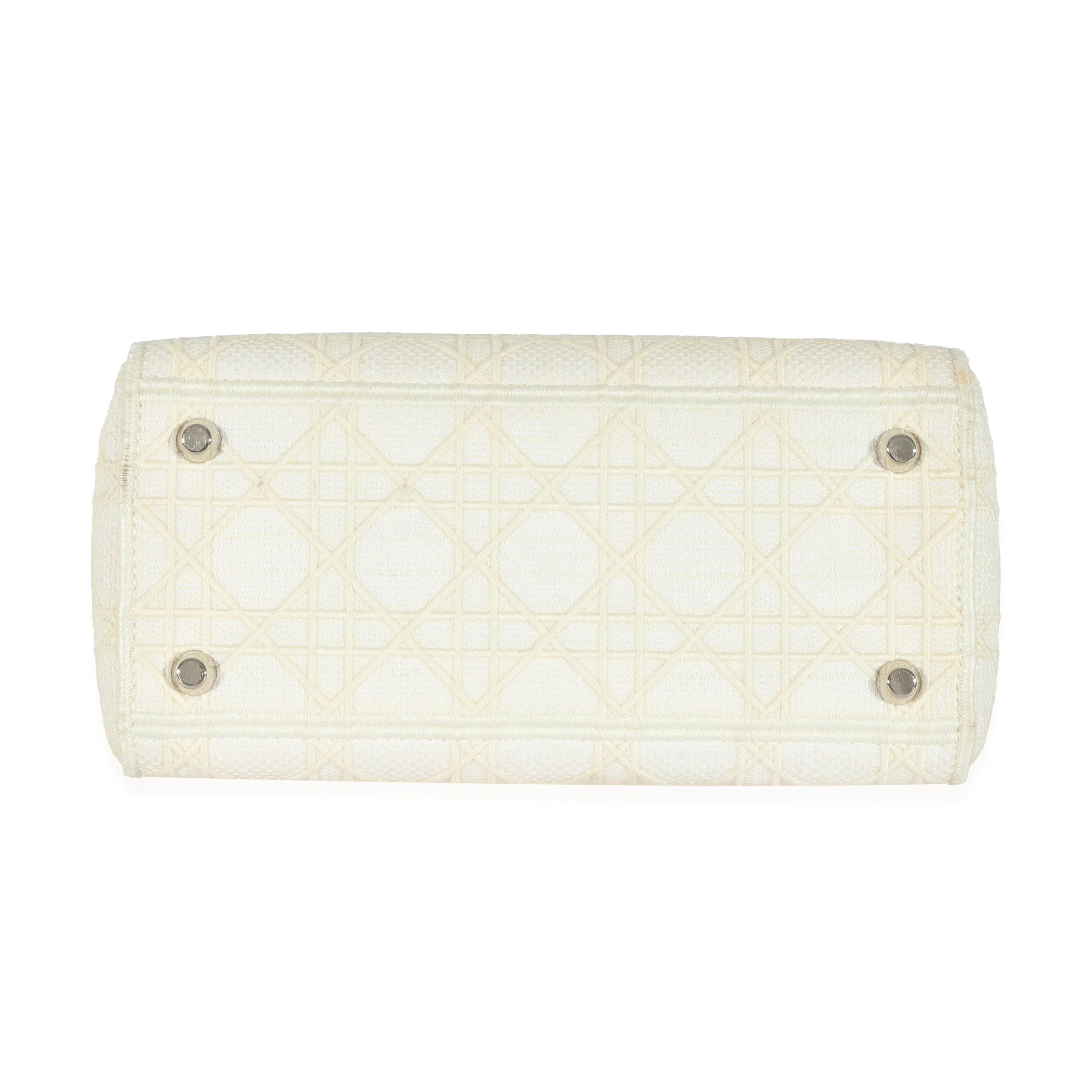 Christian Dior Cannage White Canvas D-Lite Lady Dior - Image 5