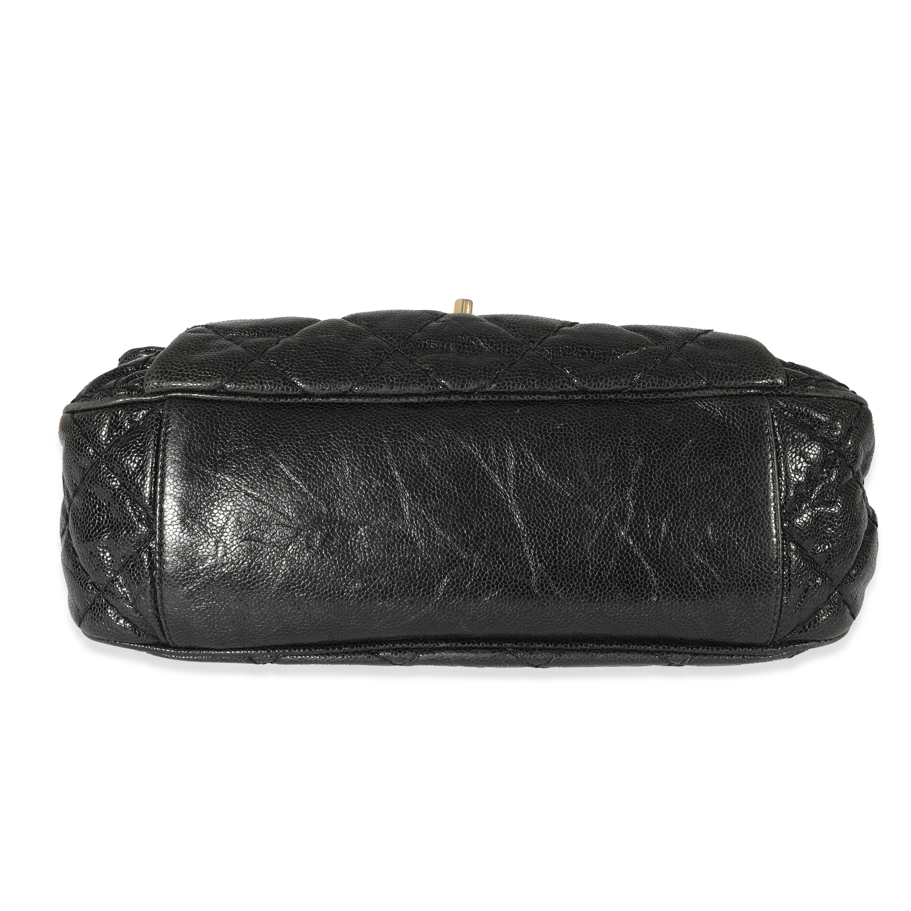 Chanel Black Crumpled Calfskin Medium Coco Pleats Messenger - Image 5