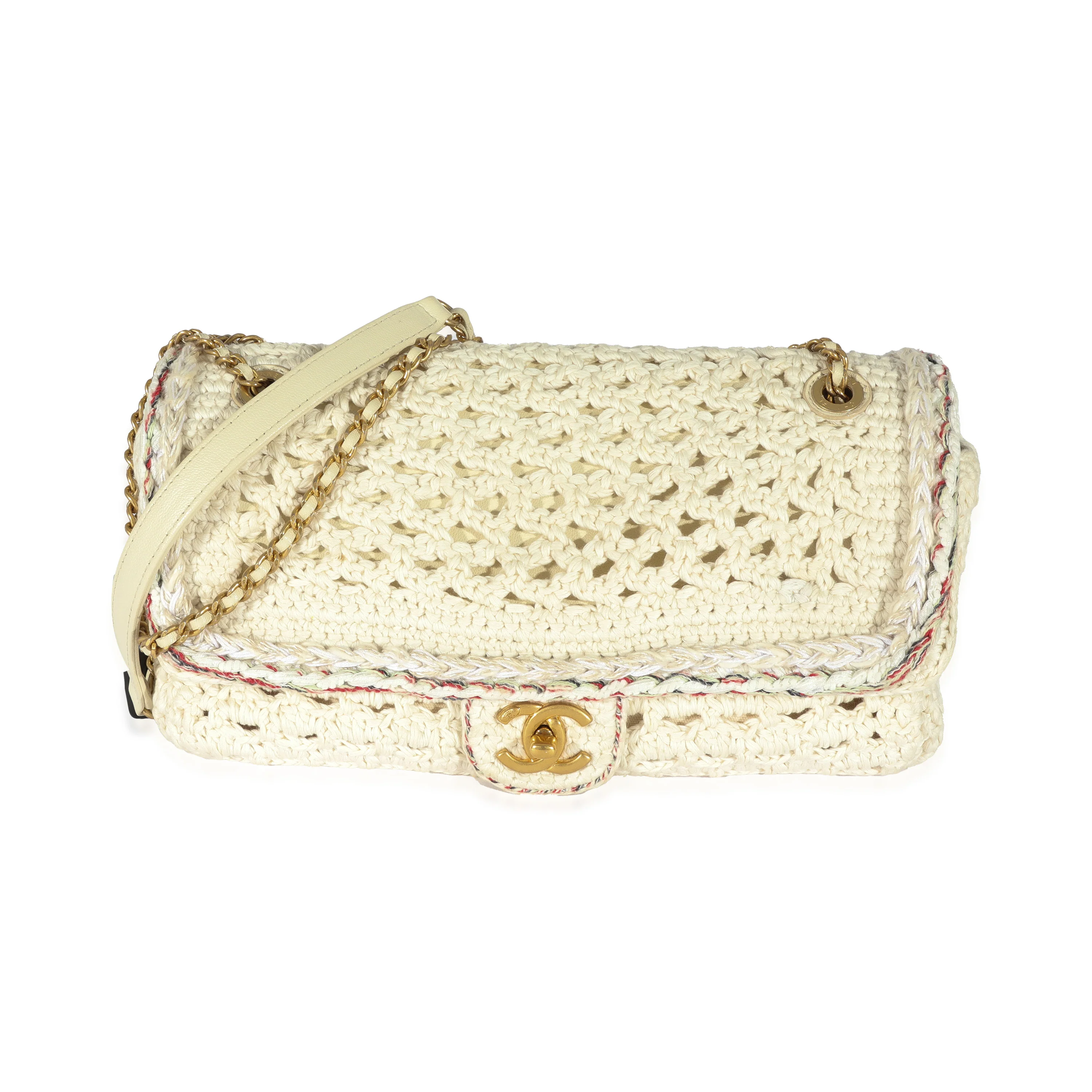 Chanel Beige Crochet Cayo Coco Flap Bag - Image 5