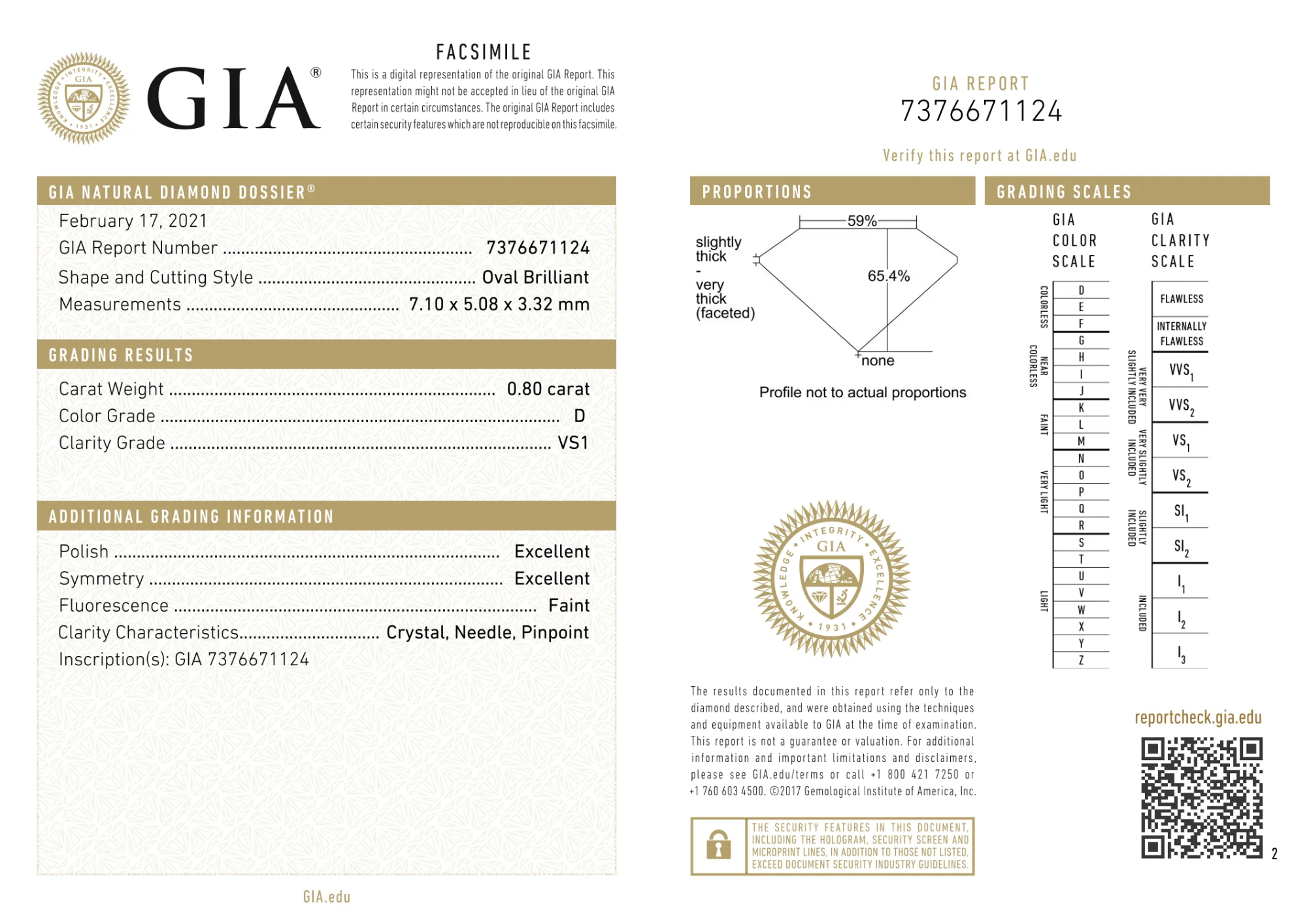 GIA Certified 0.80 Ct Oval cut D VS1 Loose Diamond - Image 2