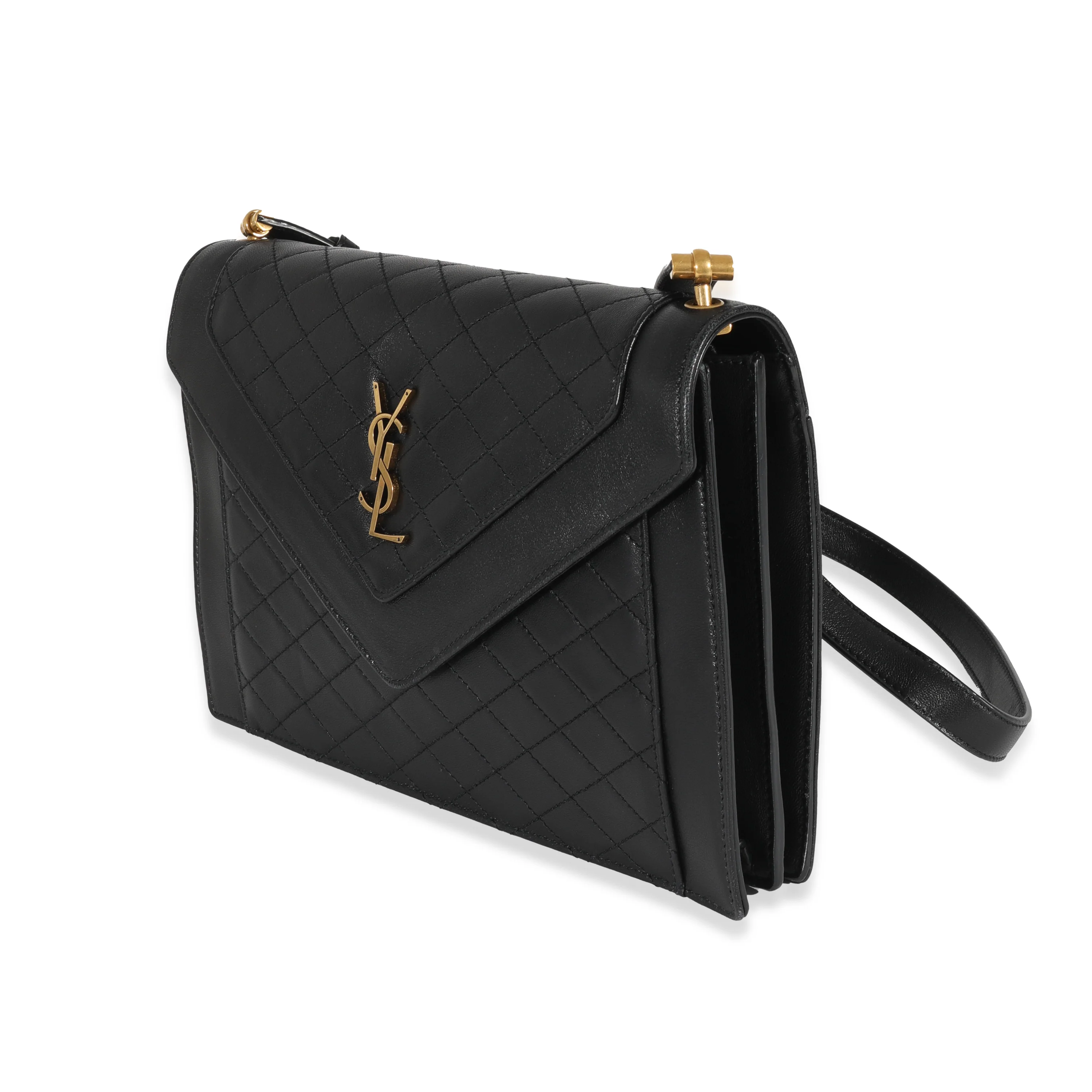 Saint Laurent Black Quilted Leather Medium Gaby - Image 2