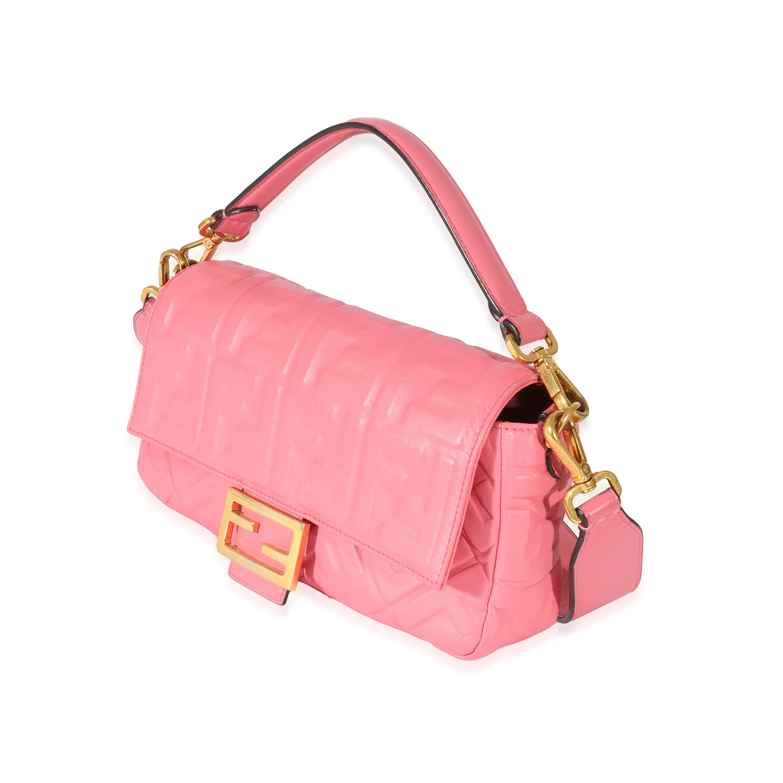 Fendi Pink Nappa Zucca Medium Baguette NM - Image 2