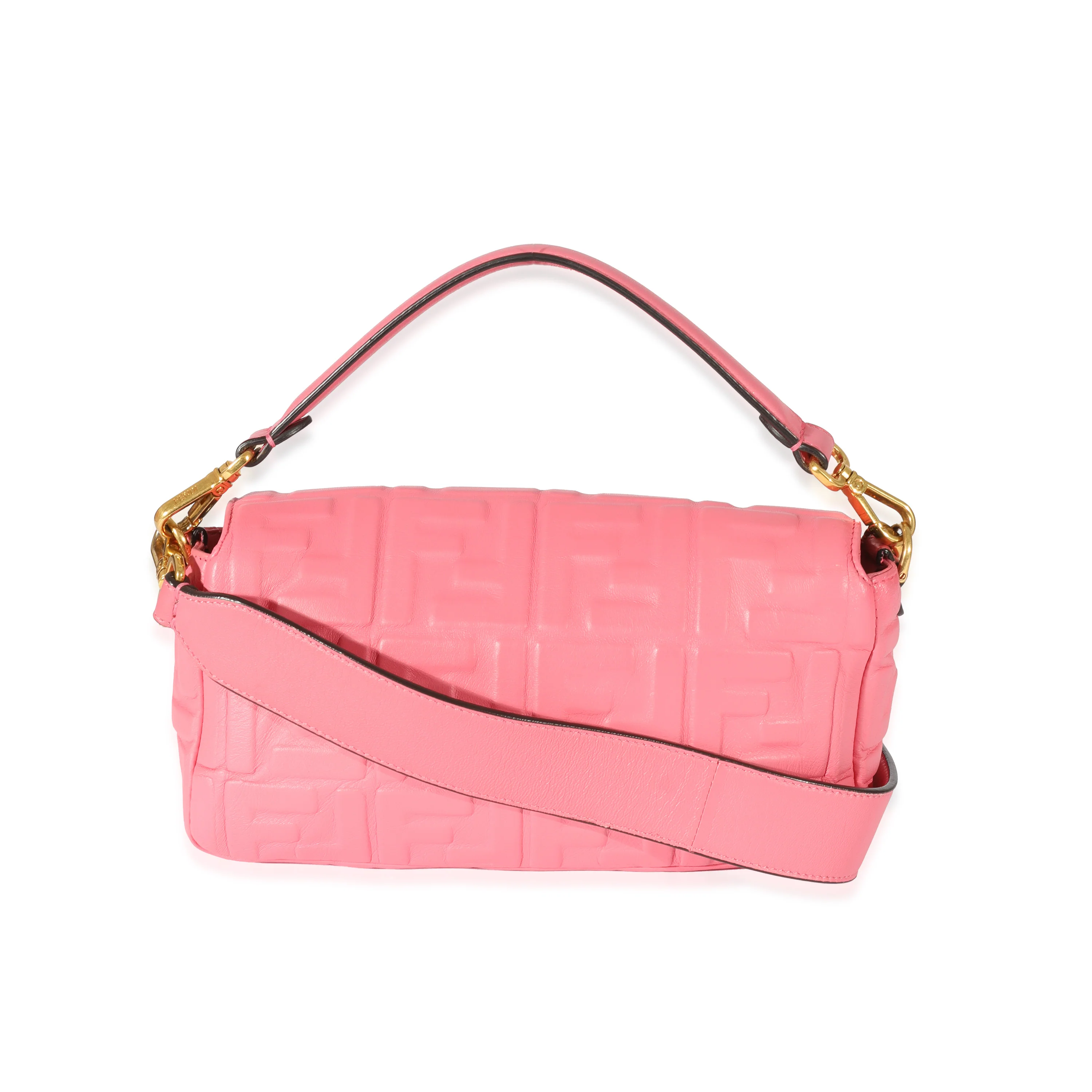 Fendi Pink Nappa Zucca Medium Baguette NM - Image 3