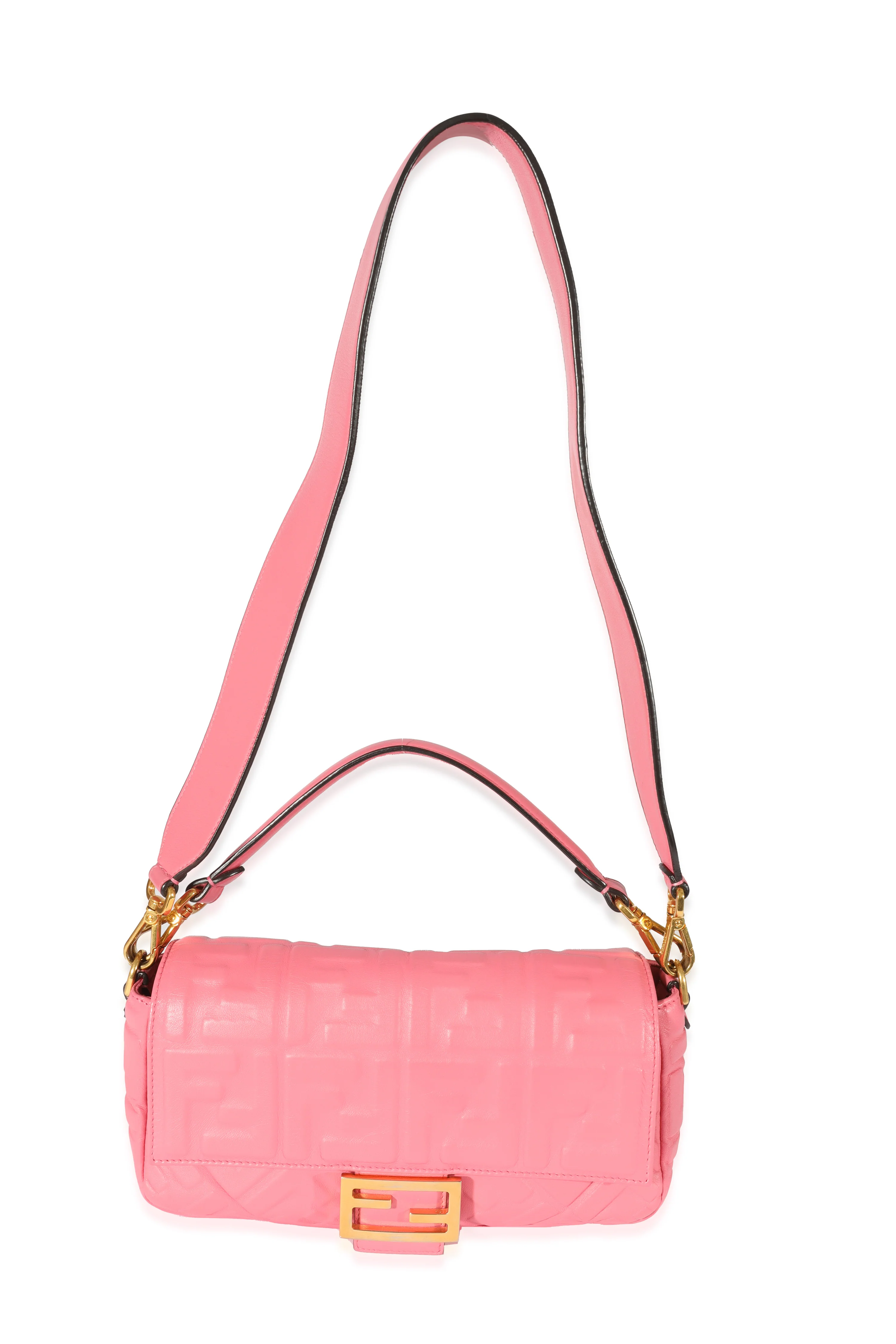 Fendi Pink Nappa Zucca Medium Baguette NM - Image 4