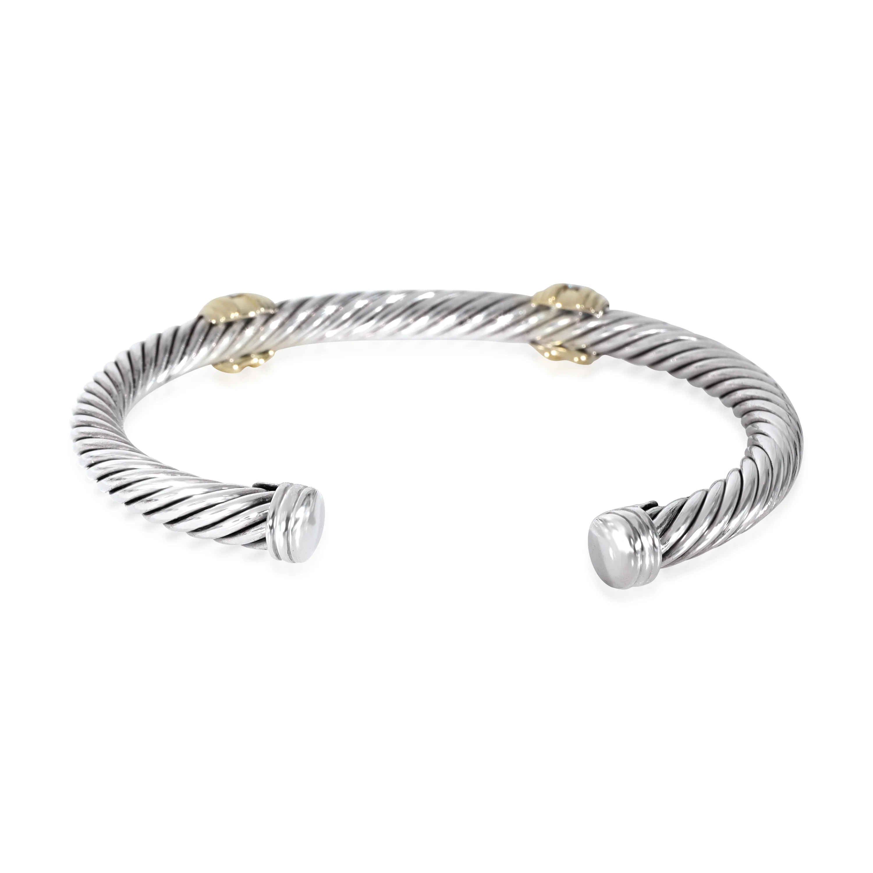 David Yurman Cable Classic Diamond Bracelet in 18k Yellow Gold/Sterling Silver - Image 4