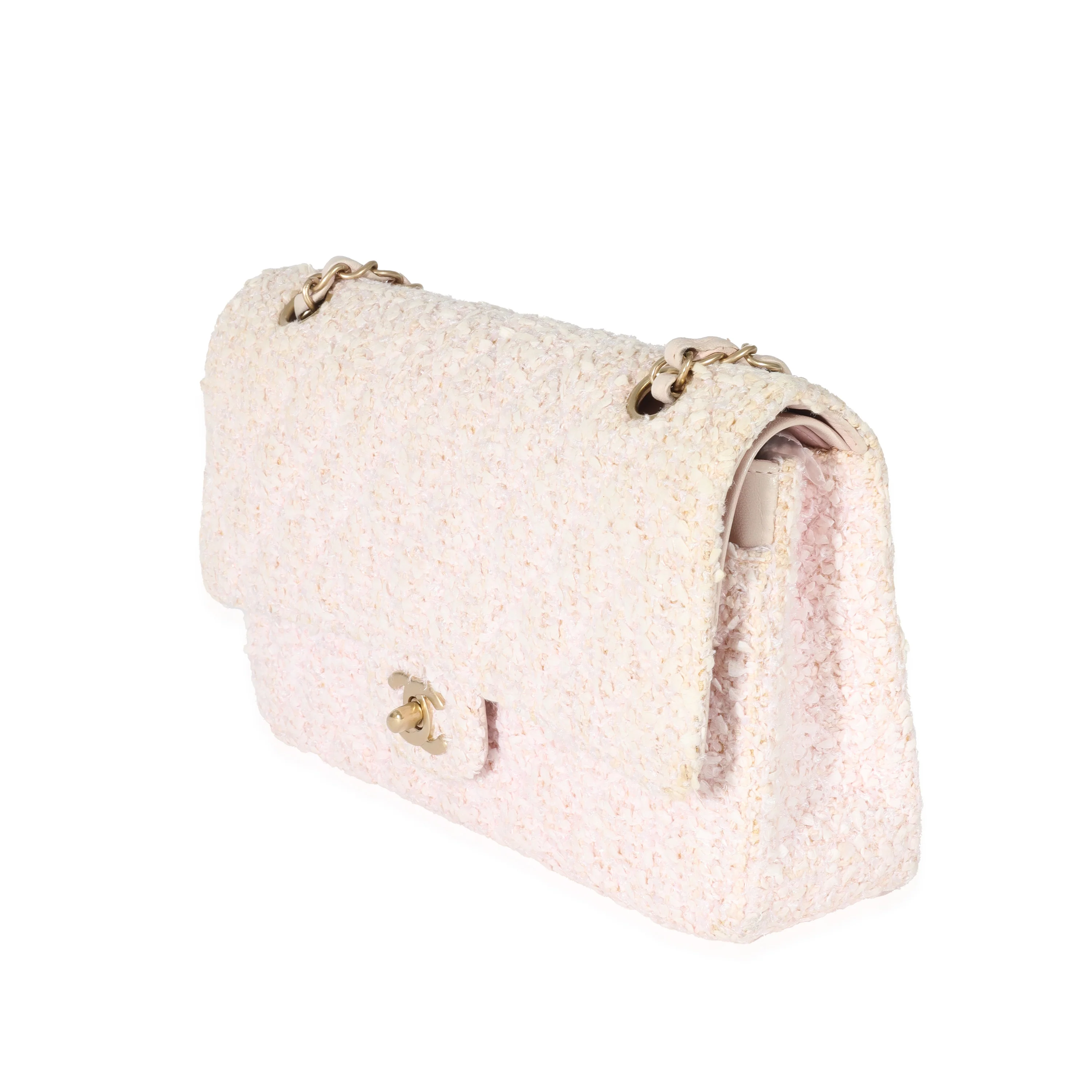 Pink Tweed Medium Classic Double Flap Bag - Image 2