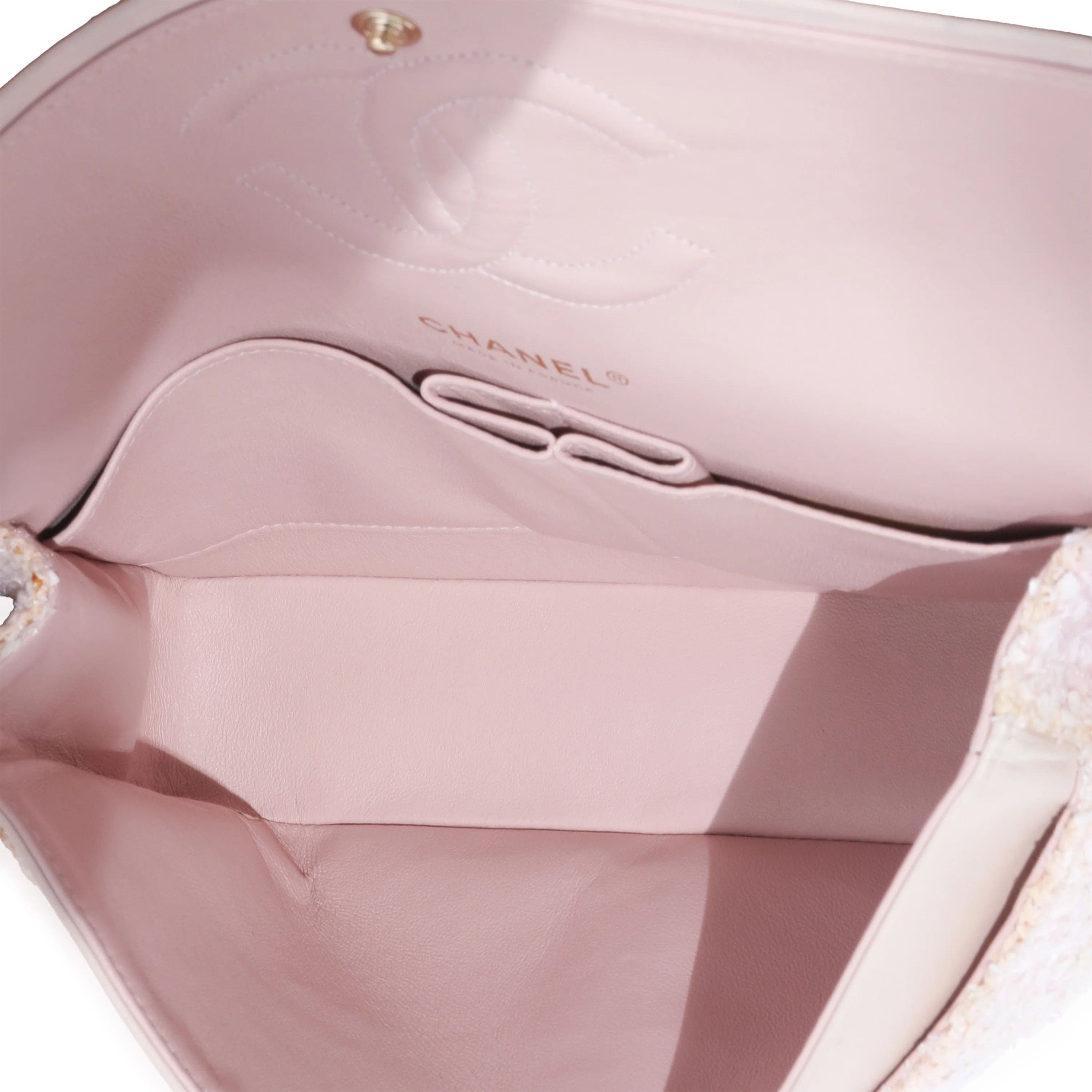 Pink Tweed Medium Classic Double Flap Bag - Image 8