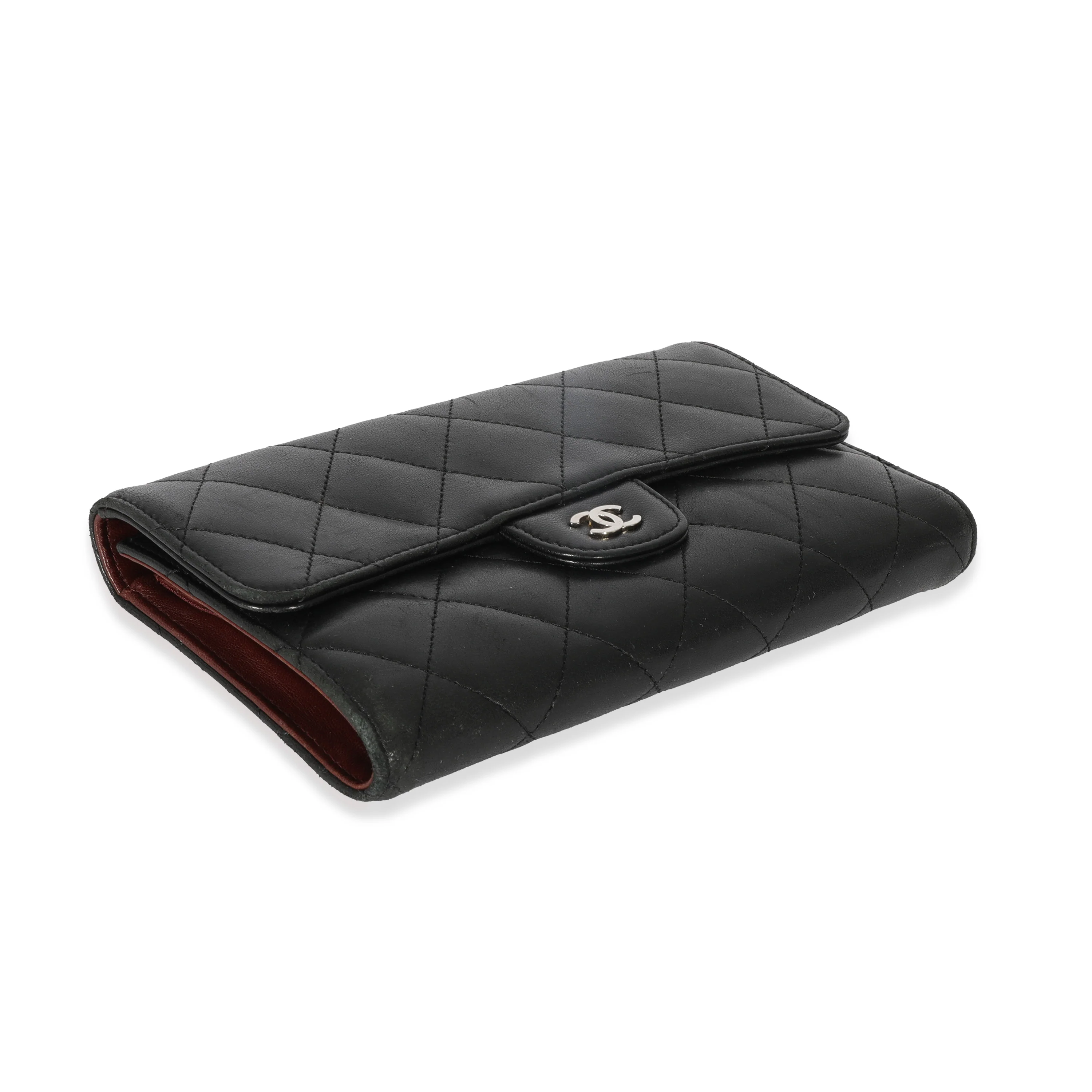 Chanel Black Lambskin Classic Long Wallet - Image 7