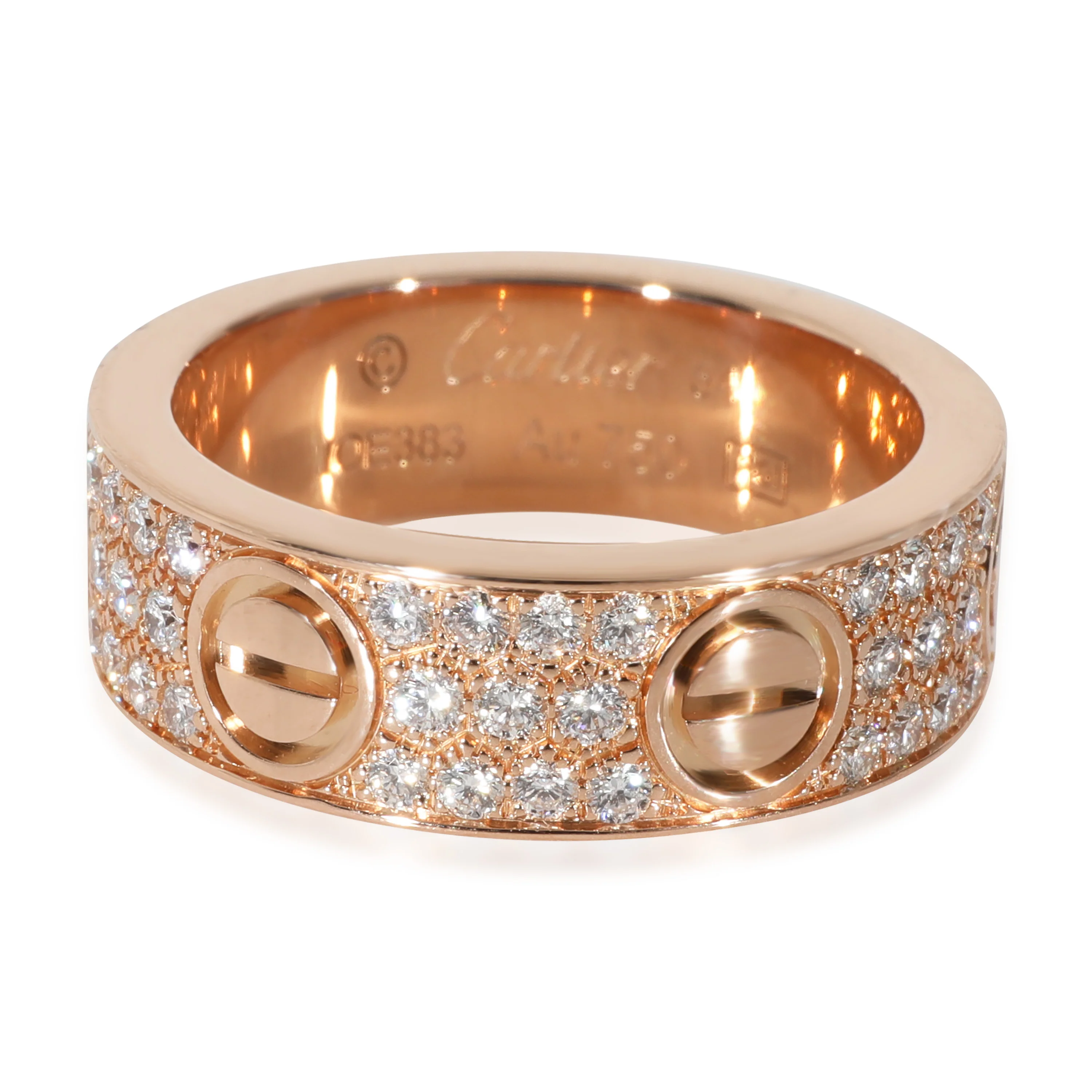 Cartier Love Diamond Ring in 18k Rose Gold 0.7 CTW