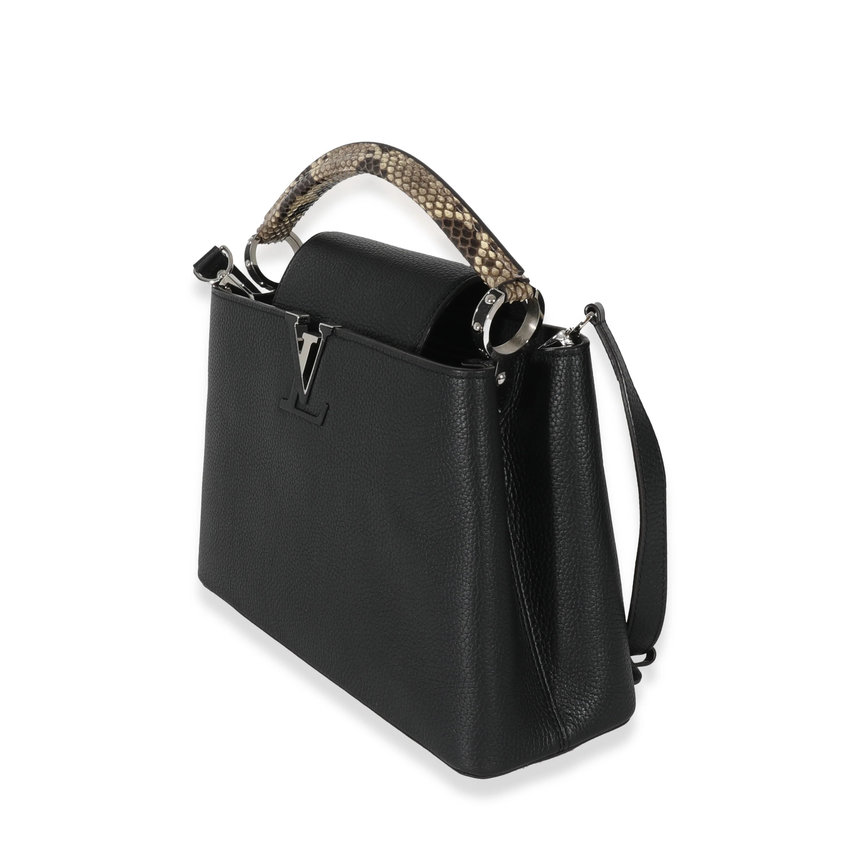 Louis Vuitton Black Taurillon Python Capucines PM - Image 2