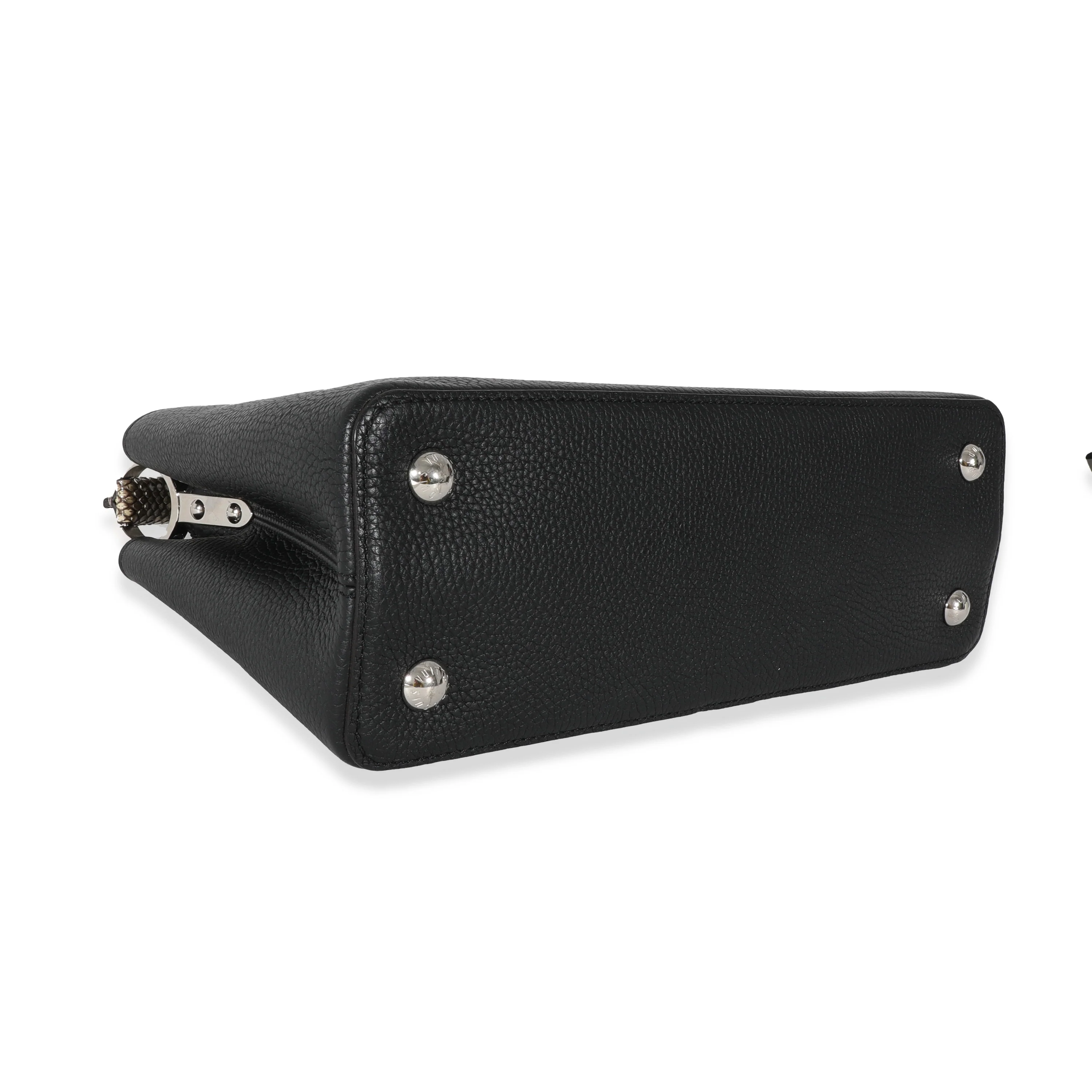 Louis Vuitton Black Taurillon Python Capucines PM - Image 6
