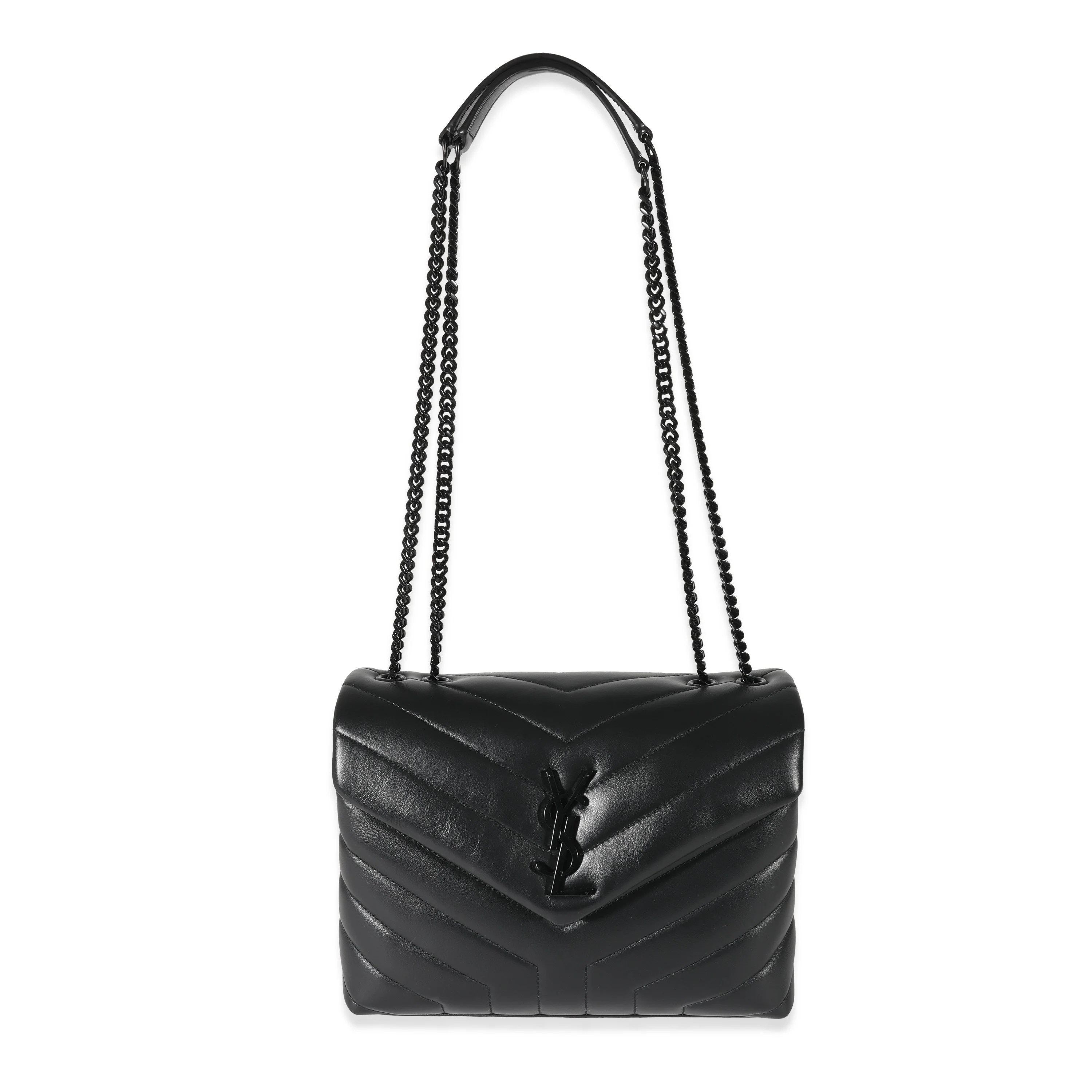 Saint Laurent Black Leather Small Loulou Bag - Image 4
