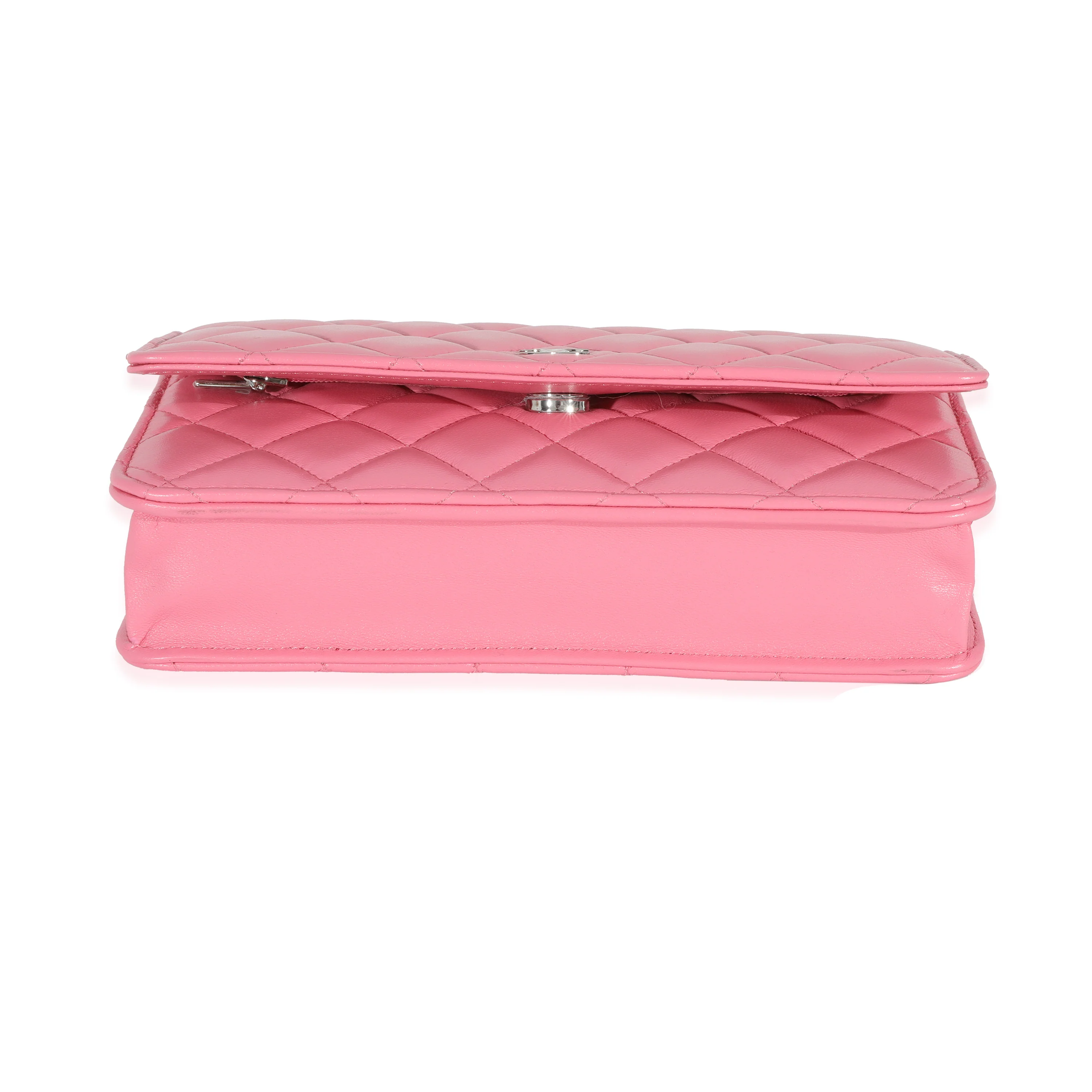 Chanel Pink Lambskin Wallet On Chain - Image 5