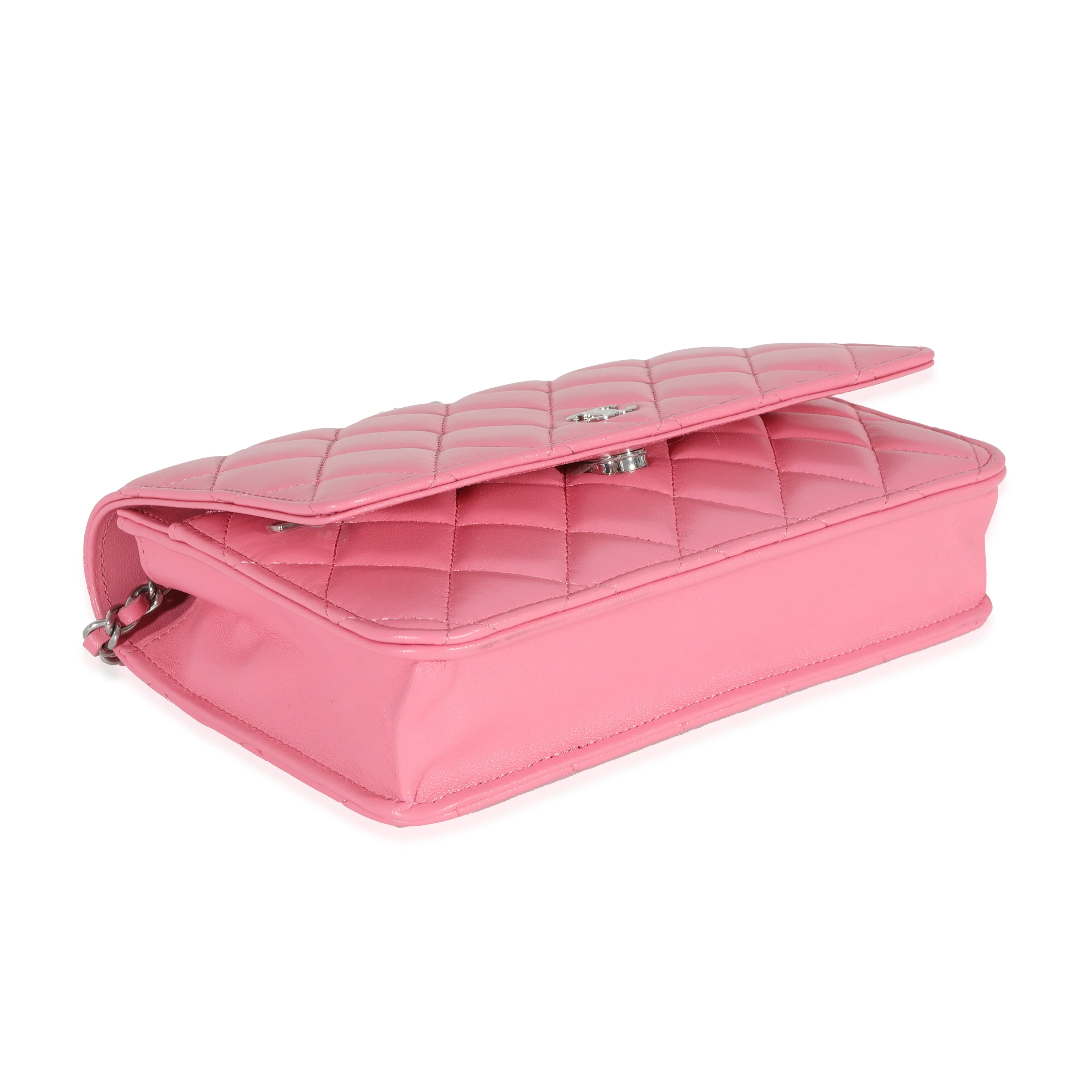 Chanel Pink Lambskin Wallet On Chain - Image 6