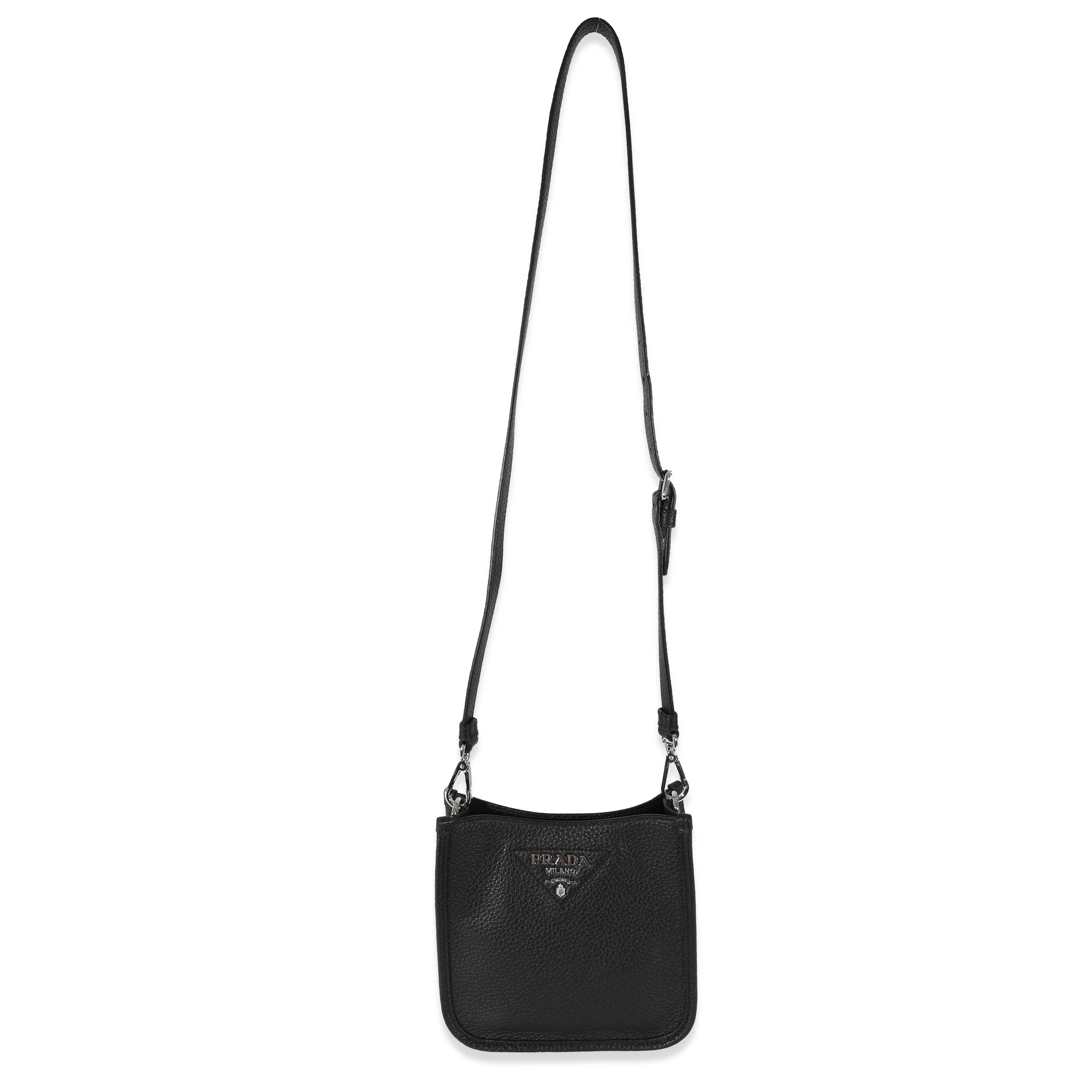 Prada Black Leather Mini Shoulder Bag - Image 8