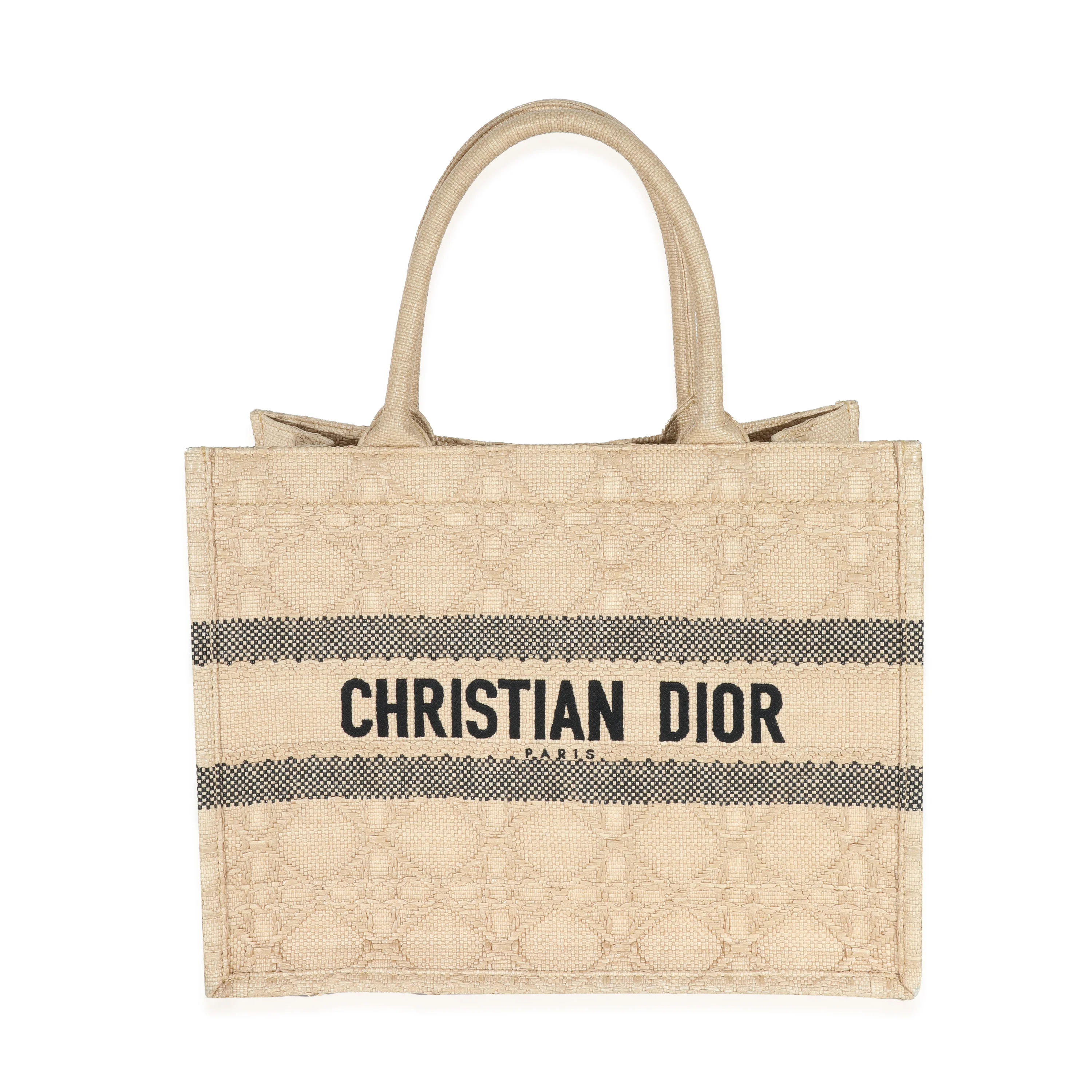 Natural Cannage Raffia Medium Book Tote