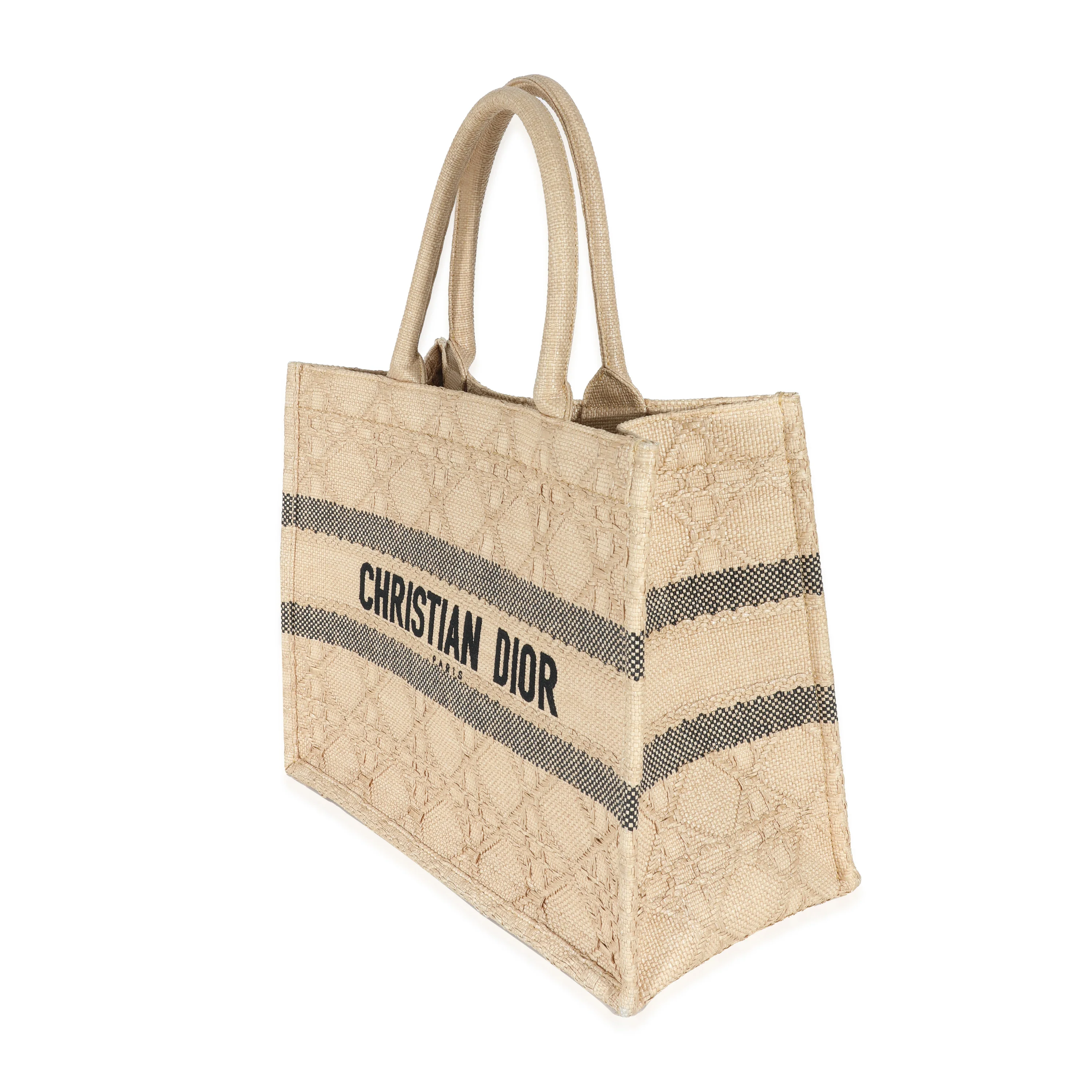 Natural Cannage Raffia Medium Book Tote - Image 2