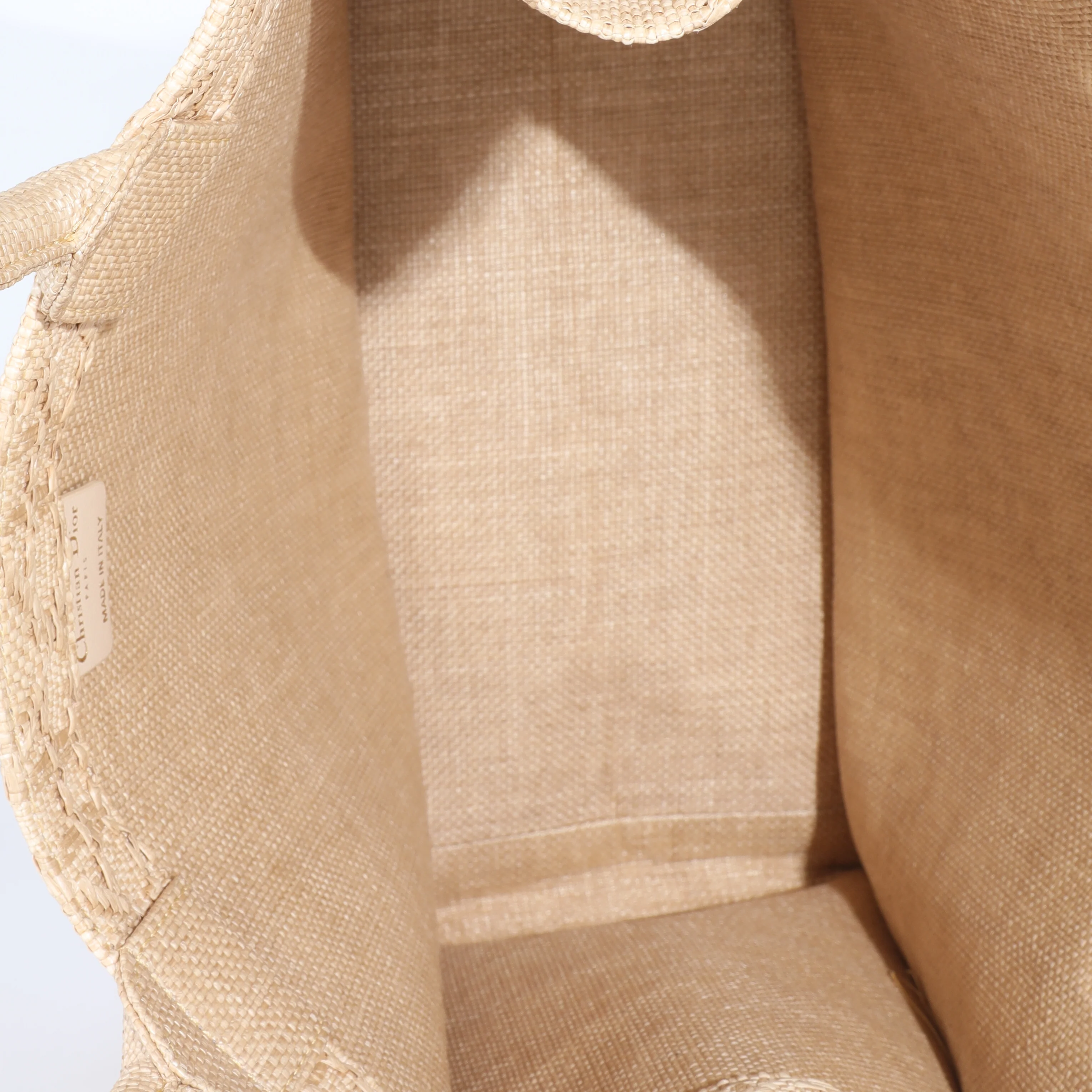 Natural Cannage Raffia Medium Book Tote - Image 7