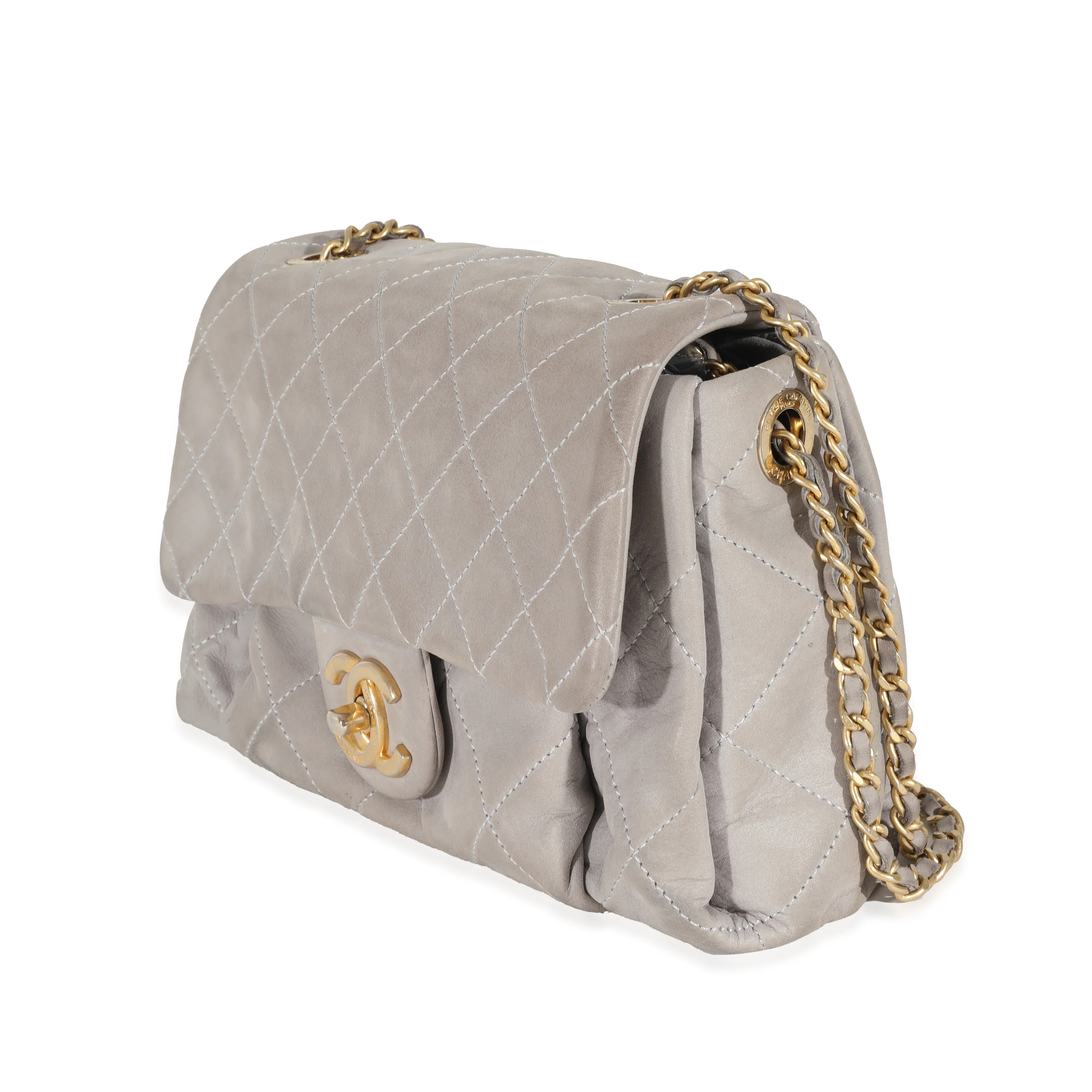 Chanel Grey Iridescent Calfskin Chic Accordion Small Flap Bag - Image 2