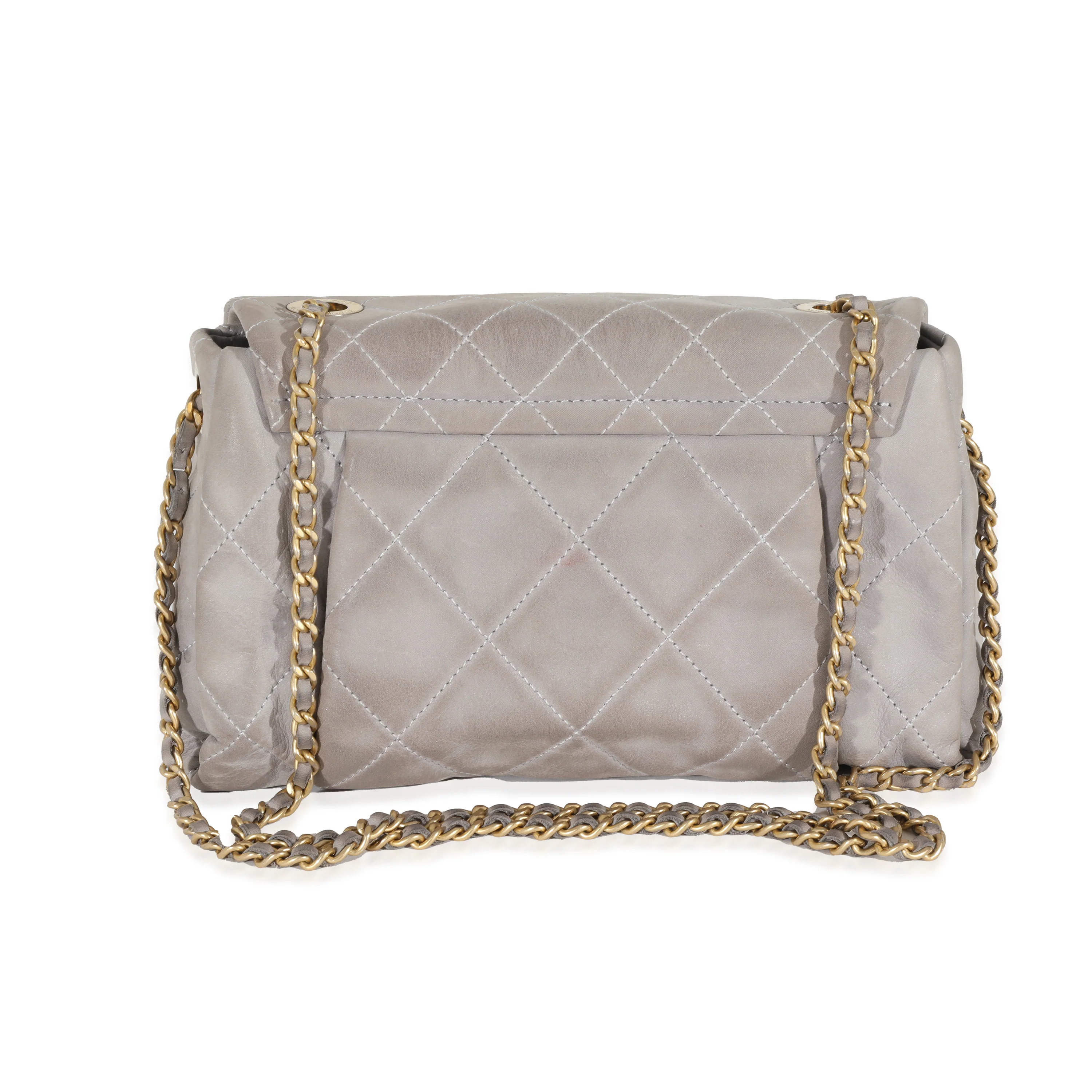 Chanel Grey Iridescent Calfskin Chic Accordion Small Flap Bag - Image 3