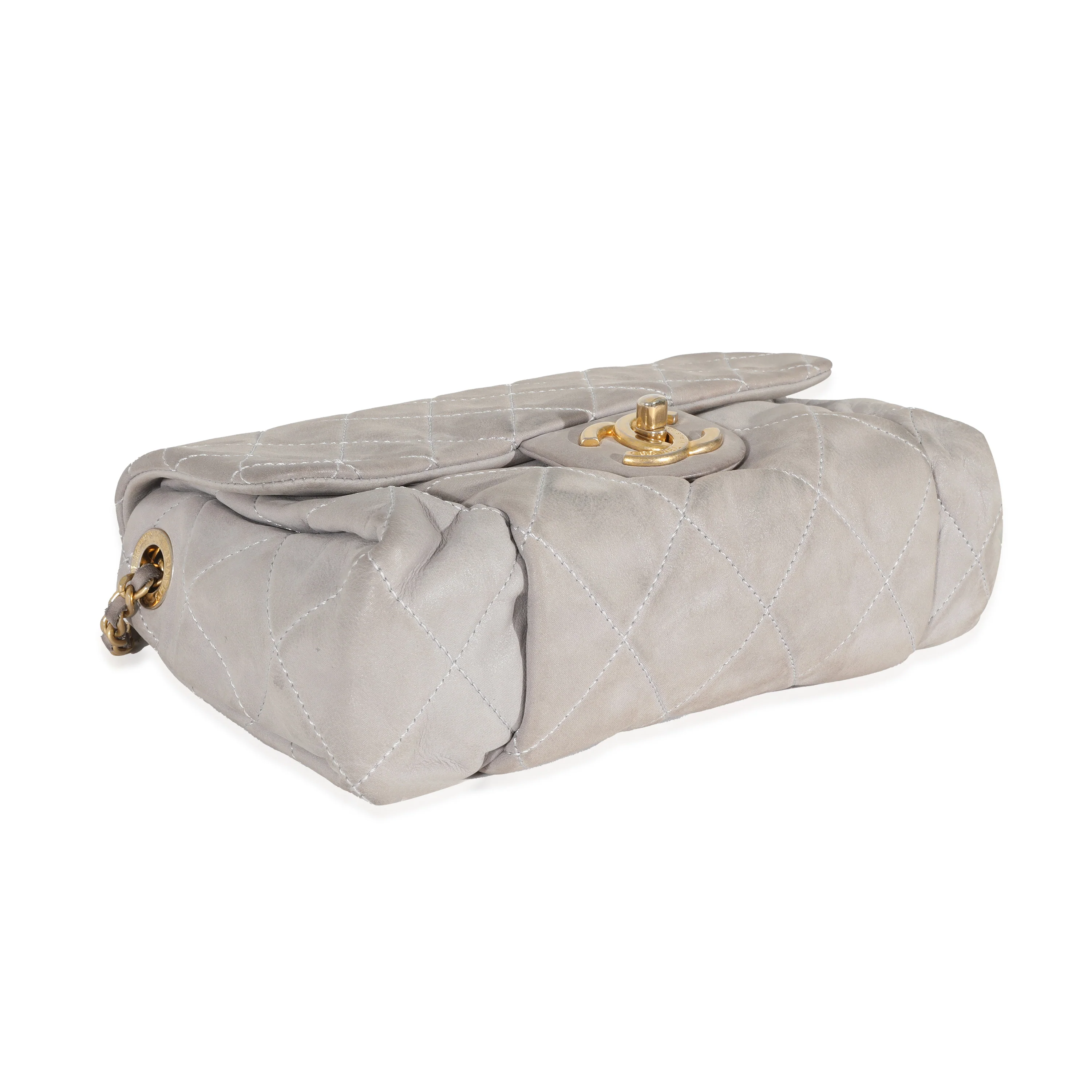 Chanel Grey Iridescent Calfskin Chic Accordion Small Flap Bag - Image 6