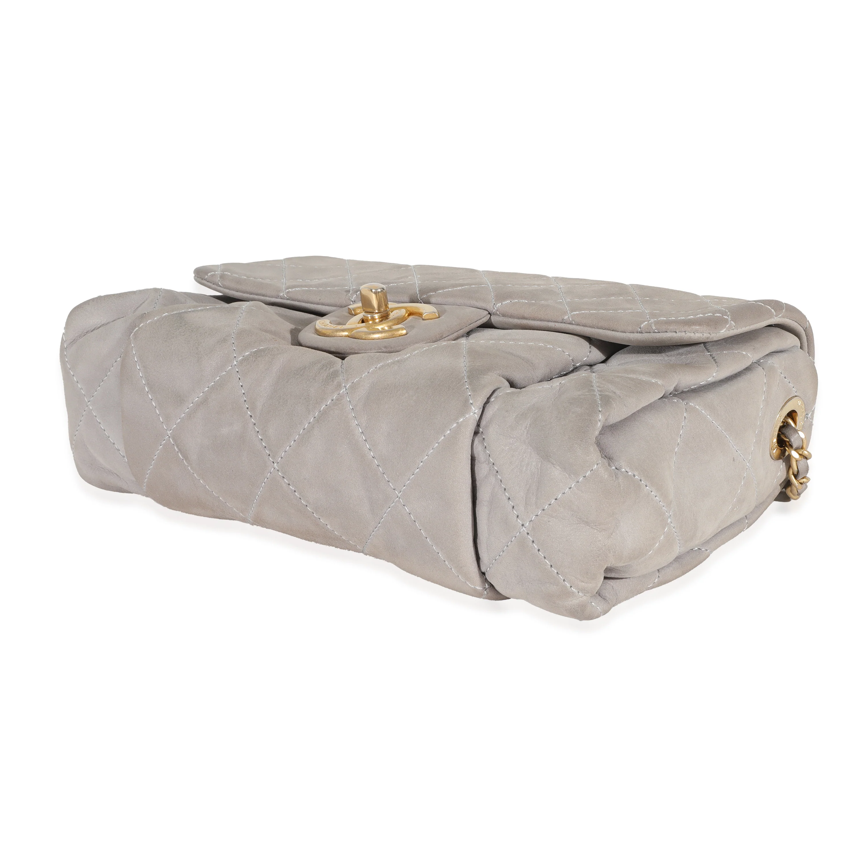 Chanel Grey Iridescent Calfskin Chic Accordion Small Flap Bag - Image 7