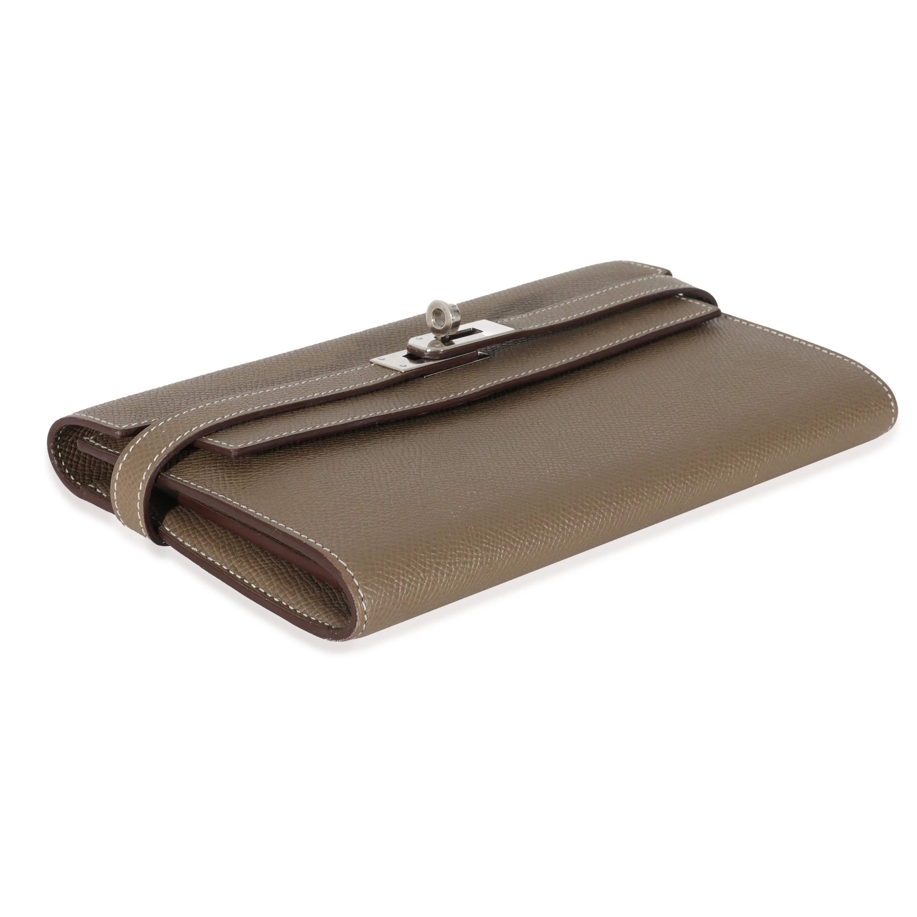 Hermes Etoupe Epsom Kelly Long Wallet PHW - Image 6