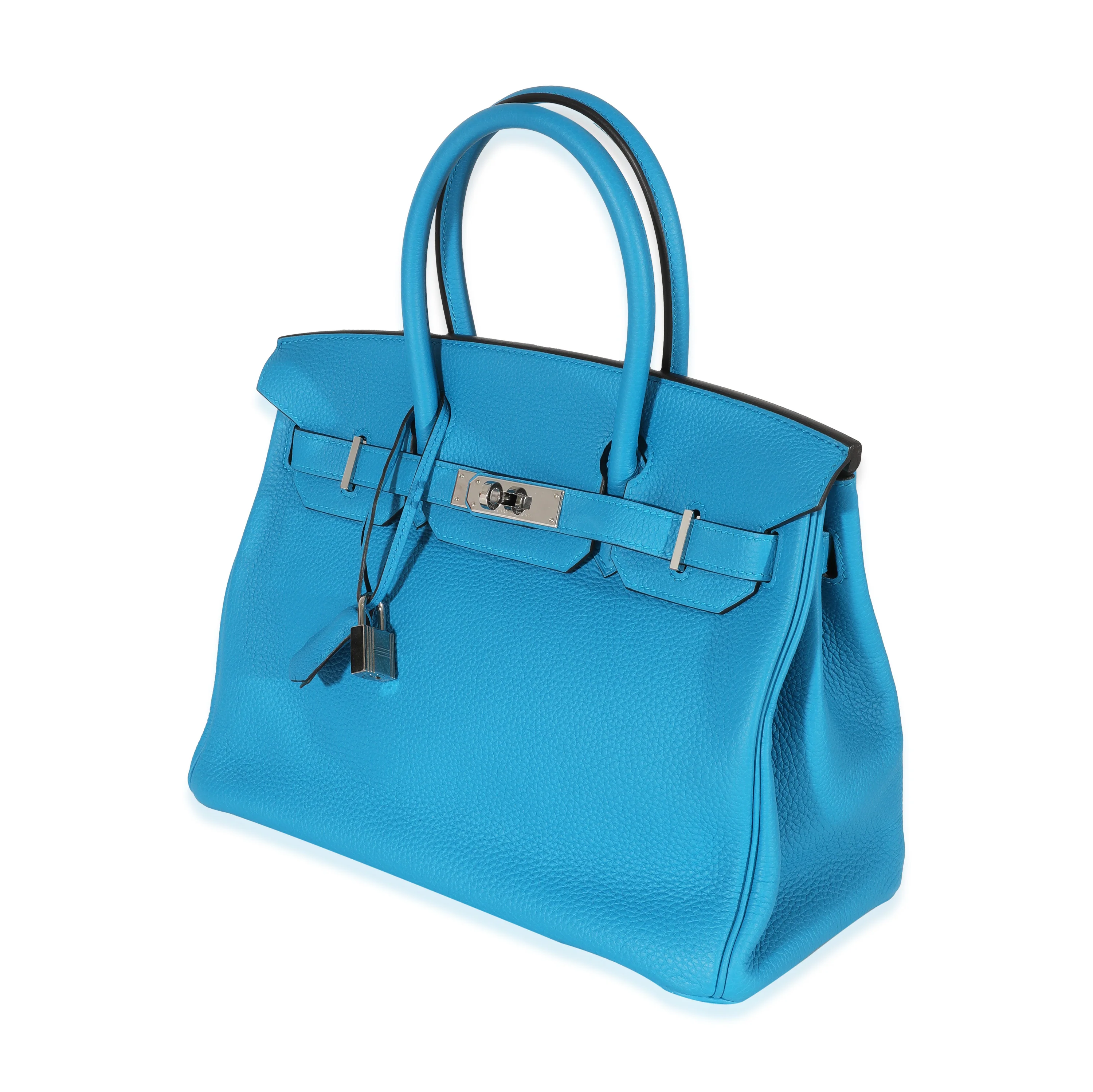 Hermès Bleu Zanzibar Malachite Togo Verso Birkin 30 PHW - Image 2
